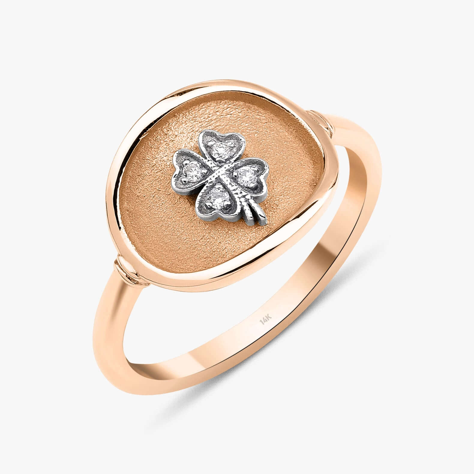 Vintage Dört Yapraklı Yonca Yüzük / Vintage Lucky Clover