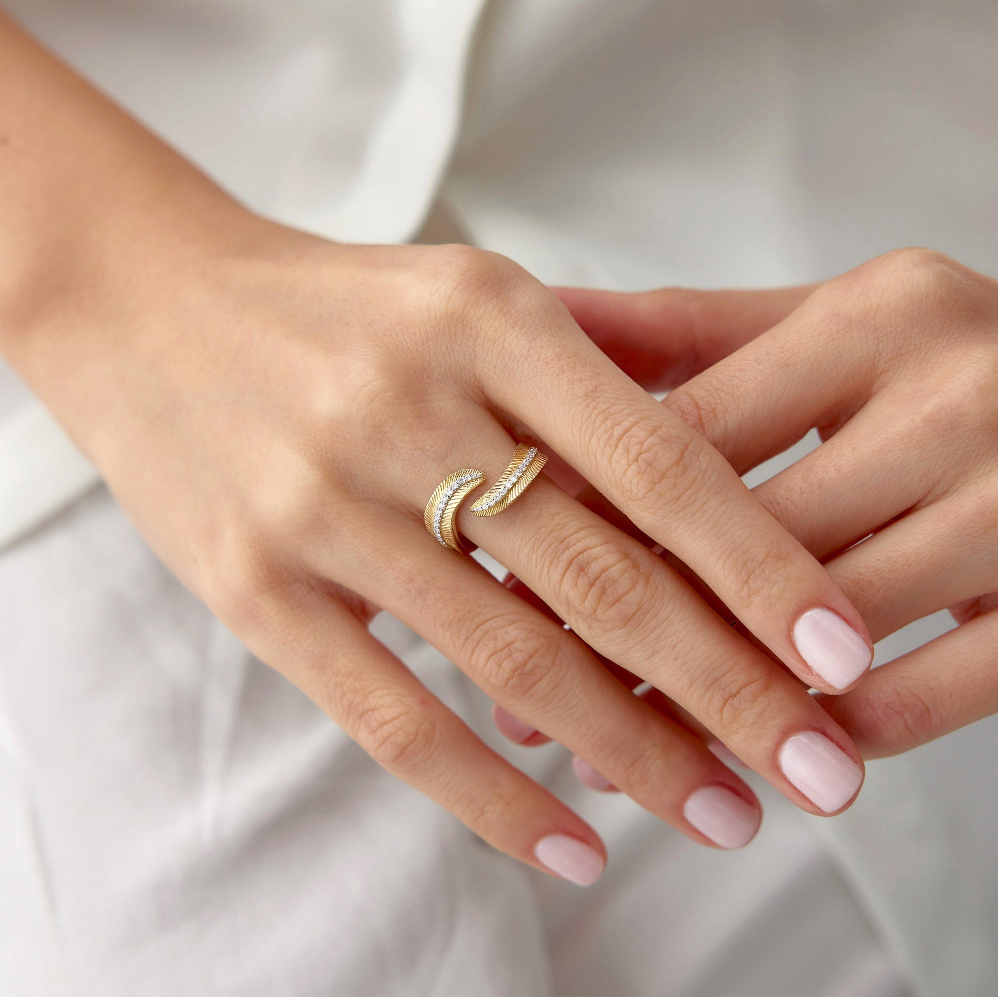 Pırlanta Çift Yapraklı Yüzük