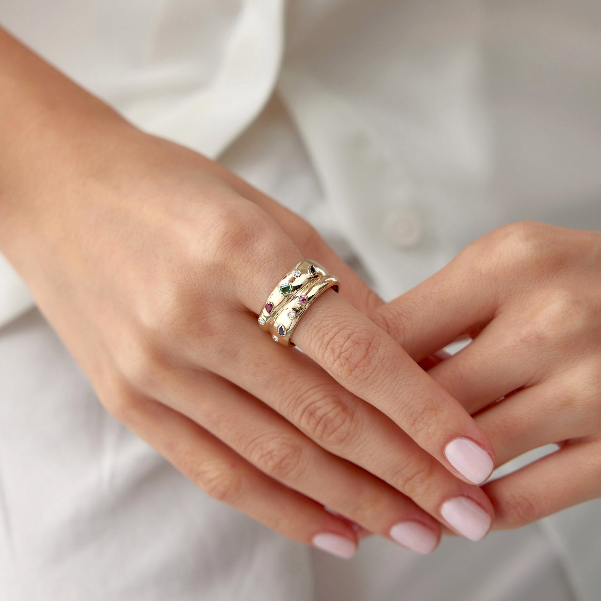 Taşlar Bir Arada Yüzük / Touch of Gemstones Band