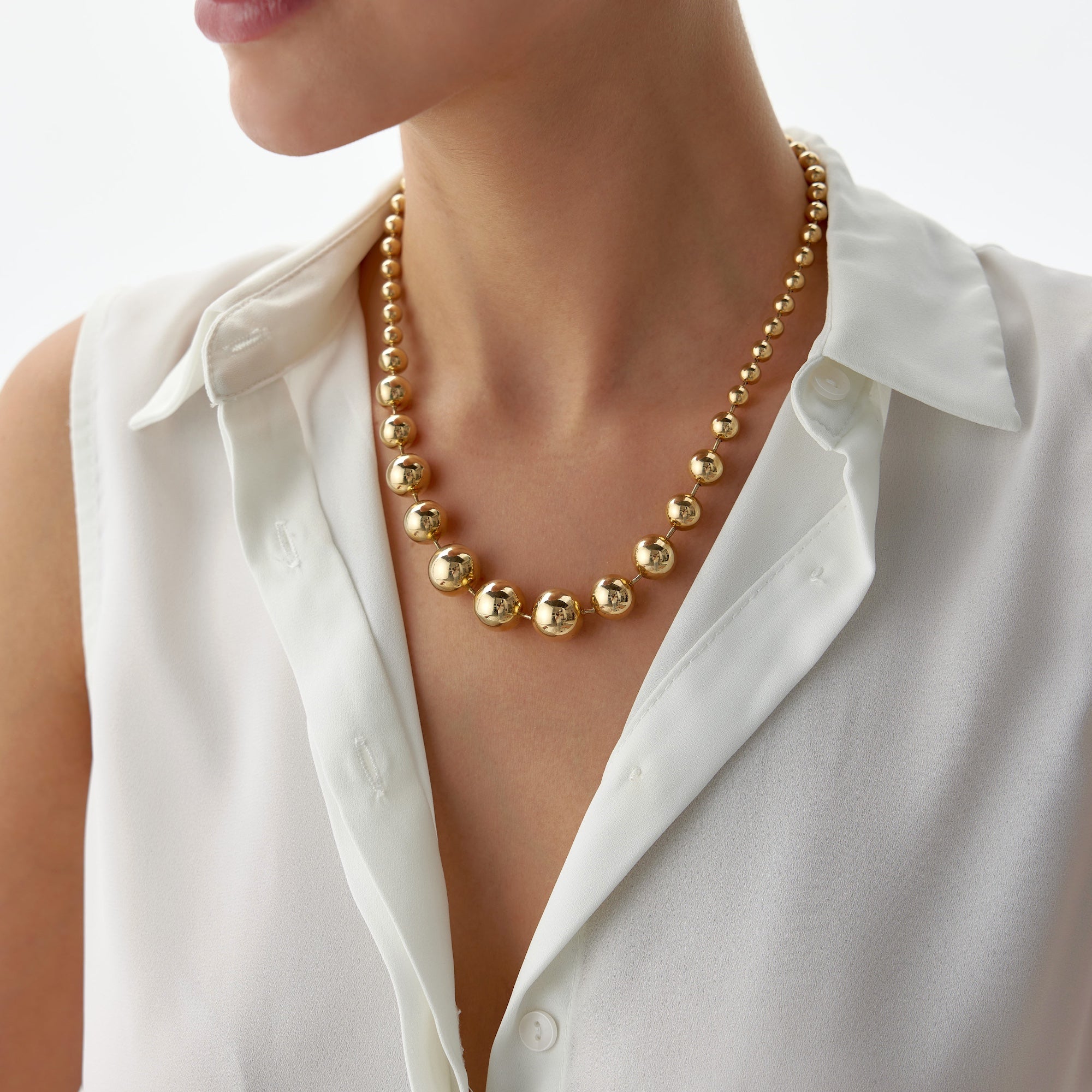 Süzme Büyük Altın Toplu Kolye