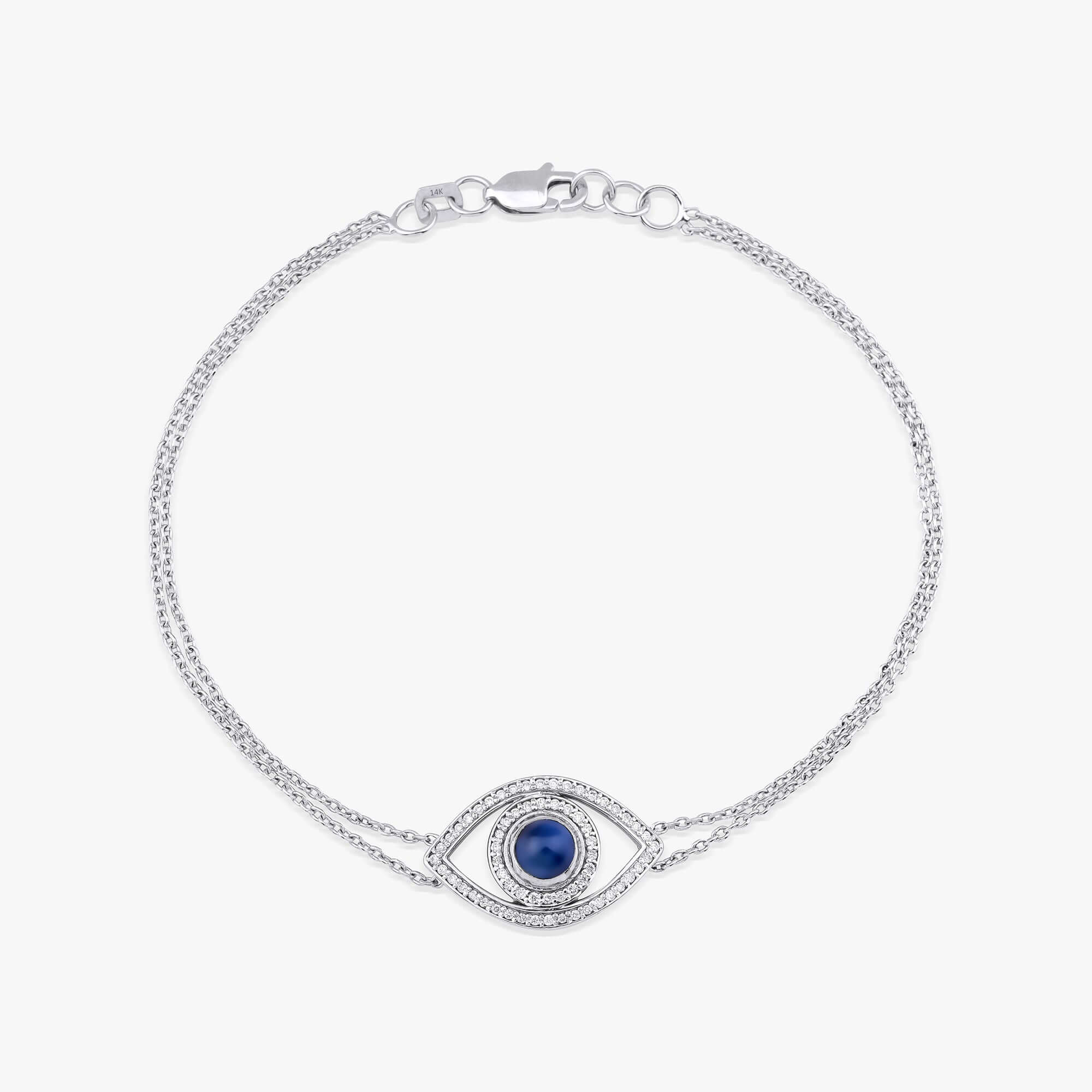 Mavi Safir ve Pırlanta Nazarlık Bileklik / Blue Sapphire Medium