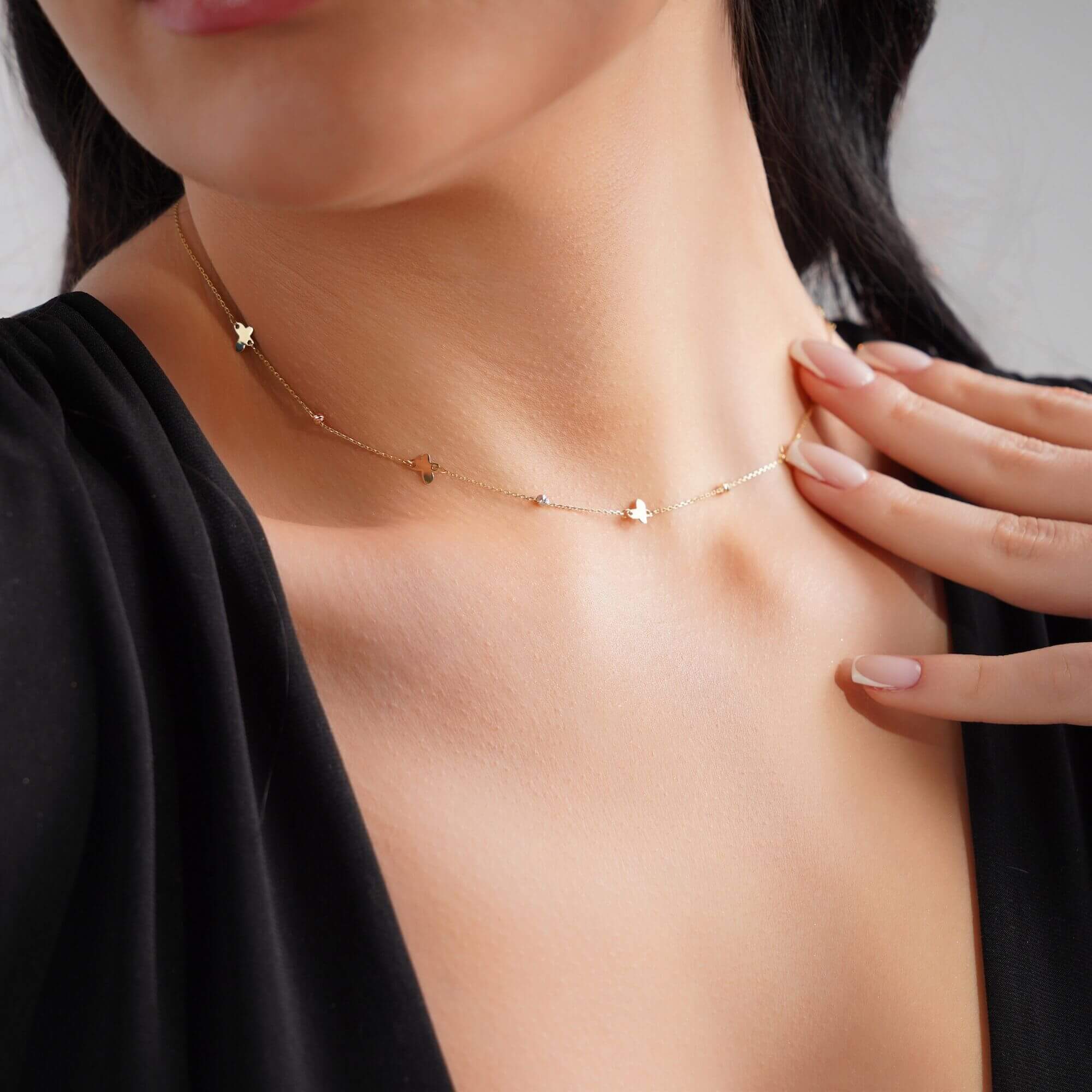 Kelebekli Zincir Kolye