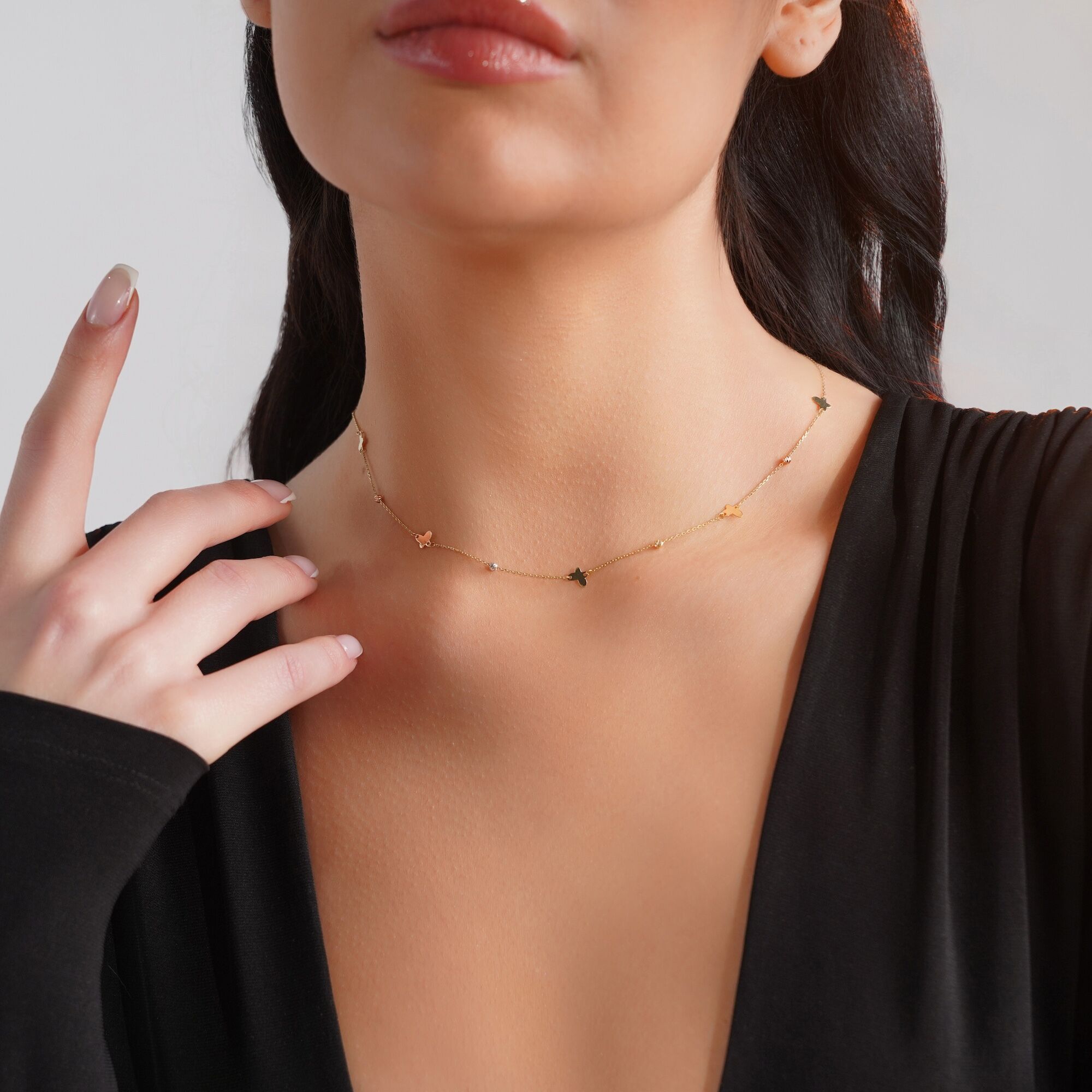 Kelebekli Zincir Kolye