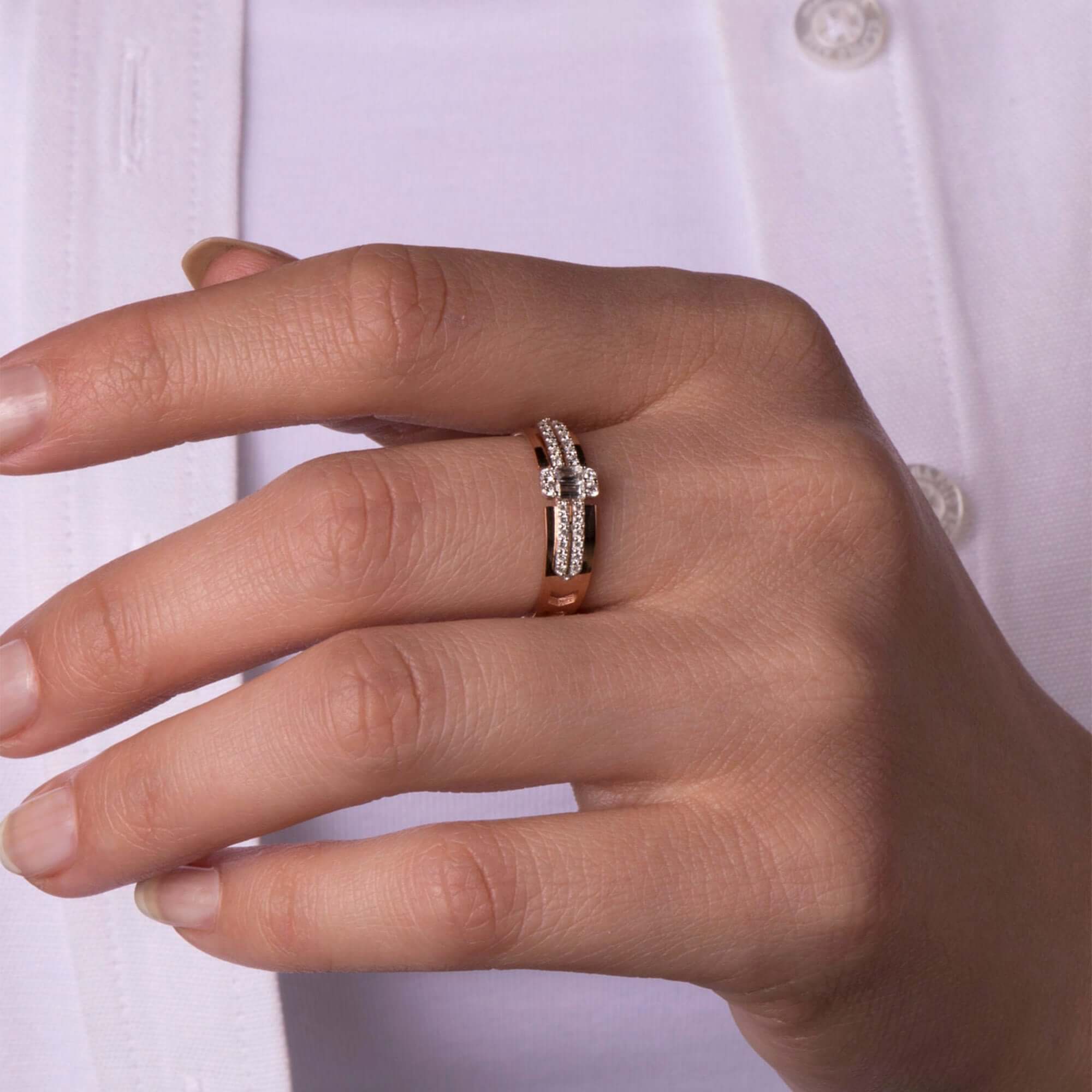 Modern Baget Pırlanta Yüzük