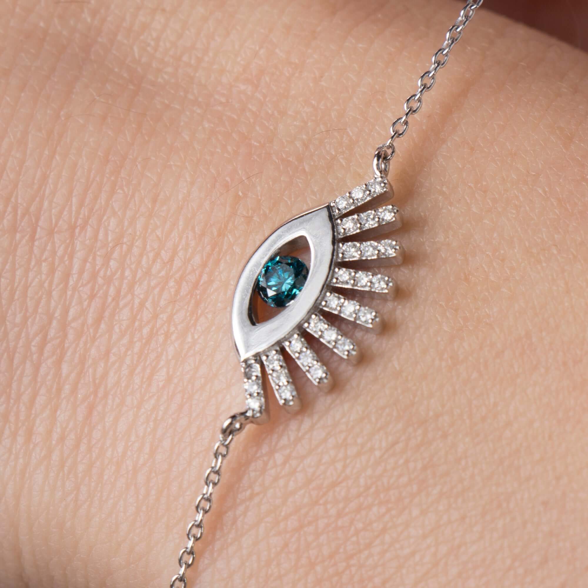 Mavi Pırlanta Göz Bileklik