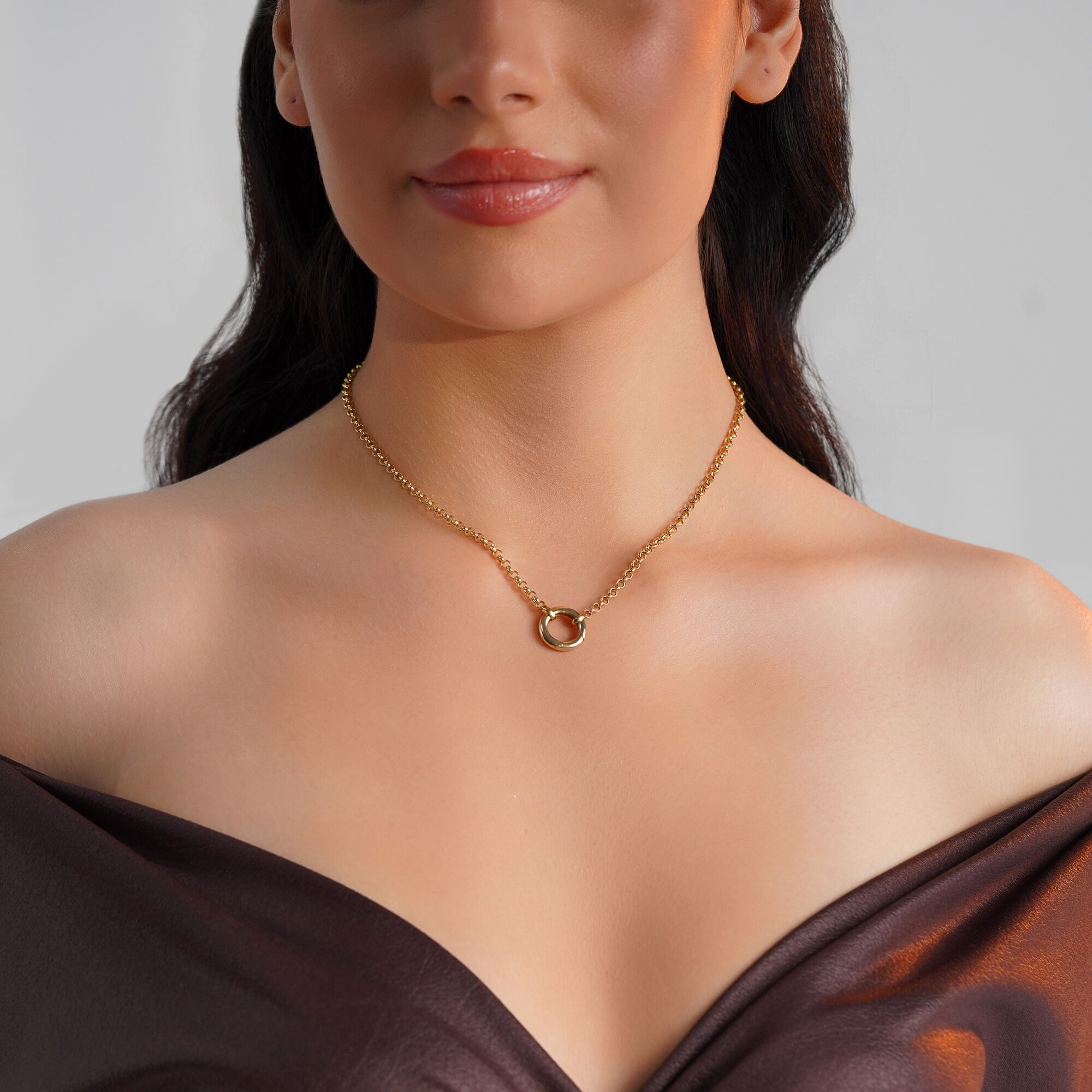 Yuvarlak Kilitli Madalyon Taşıyıcı Kolye / Charm Holder