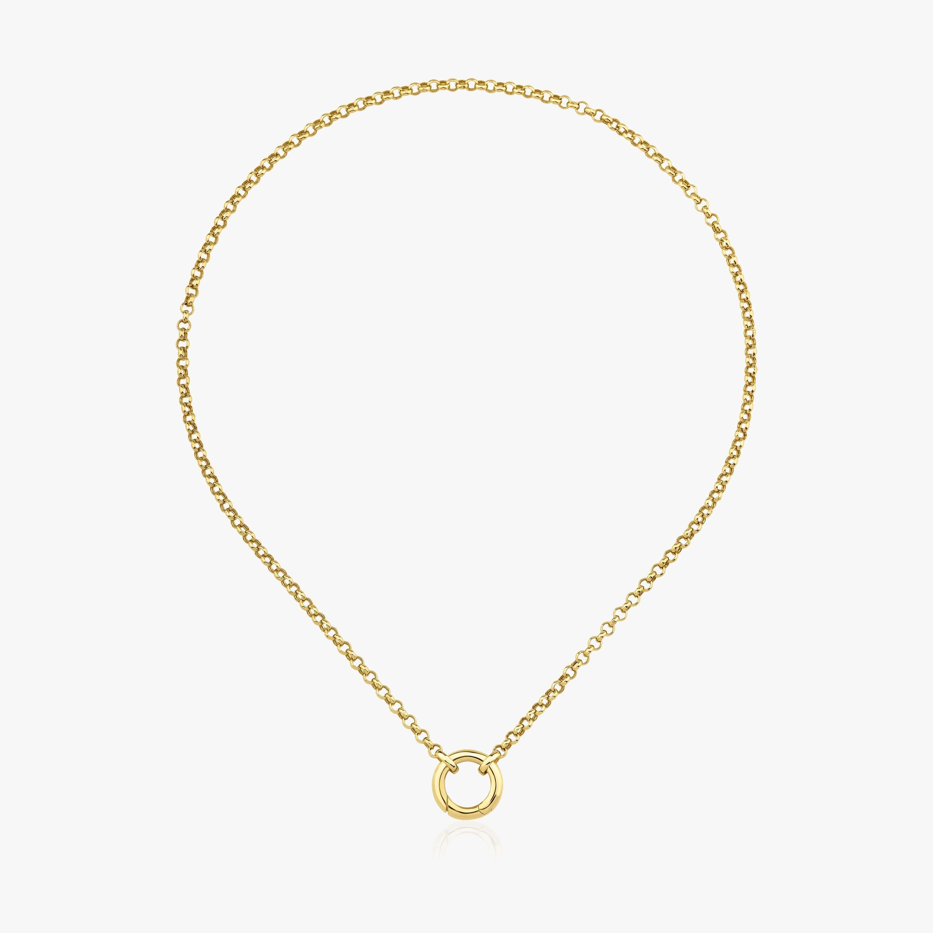 Yuvarlak Kilitli Madalyon Taşıyıcı Kolye / Charm Holder