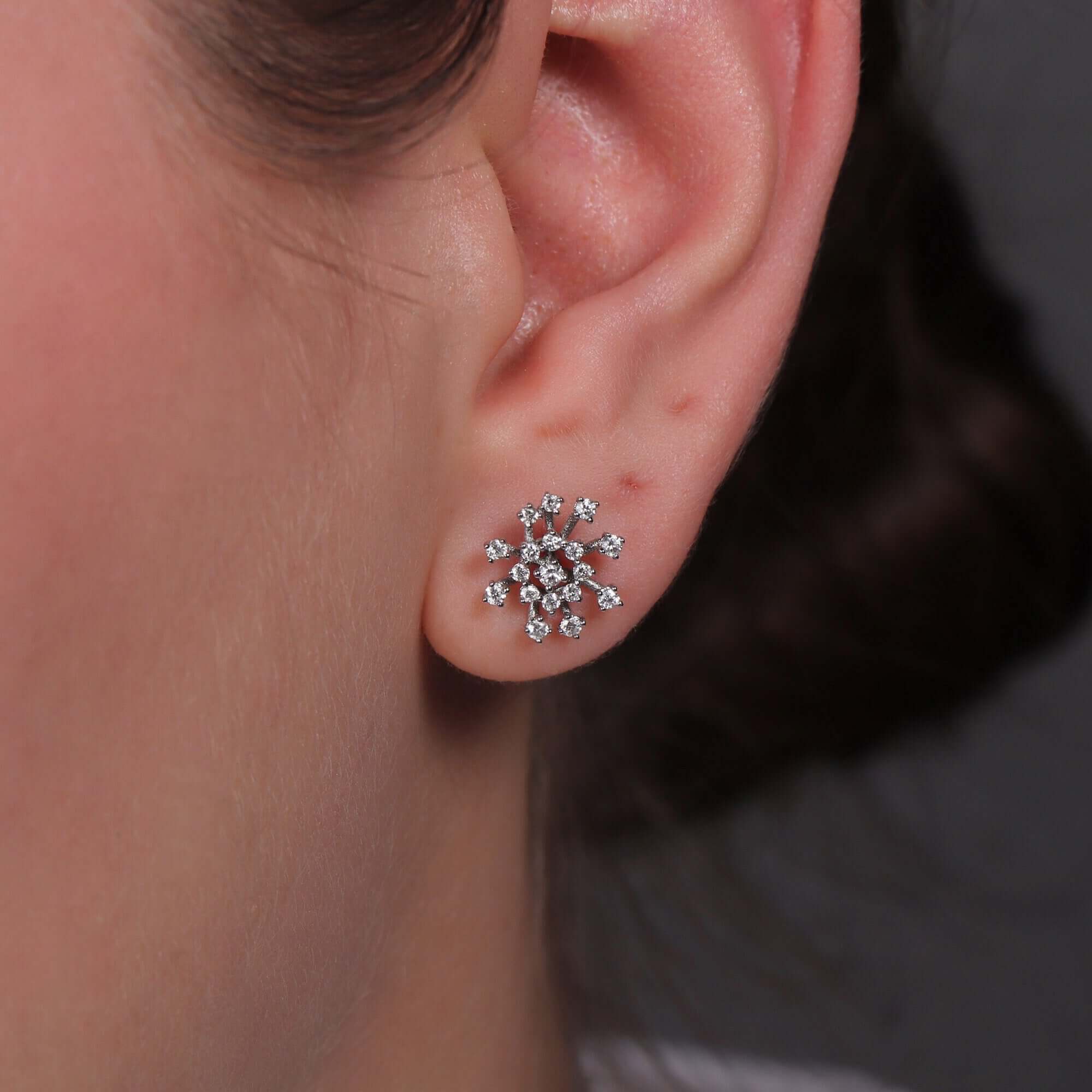 Tek Celestial Pırlanta Stud Küpe / Star Of The Night