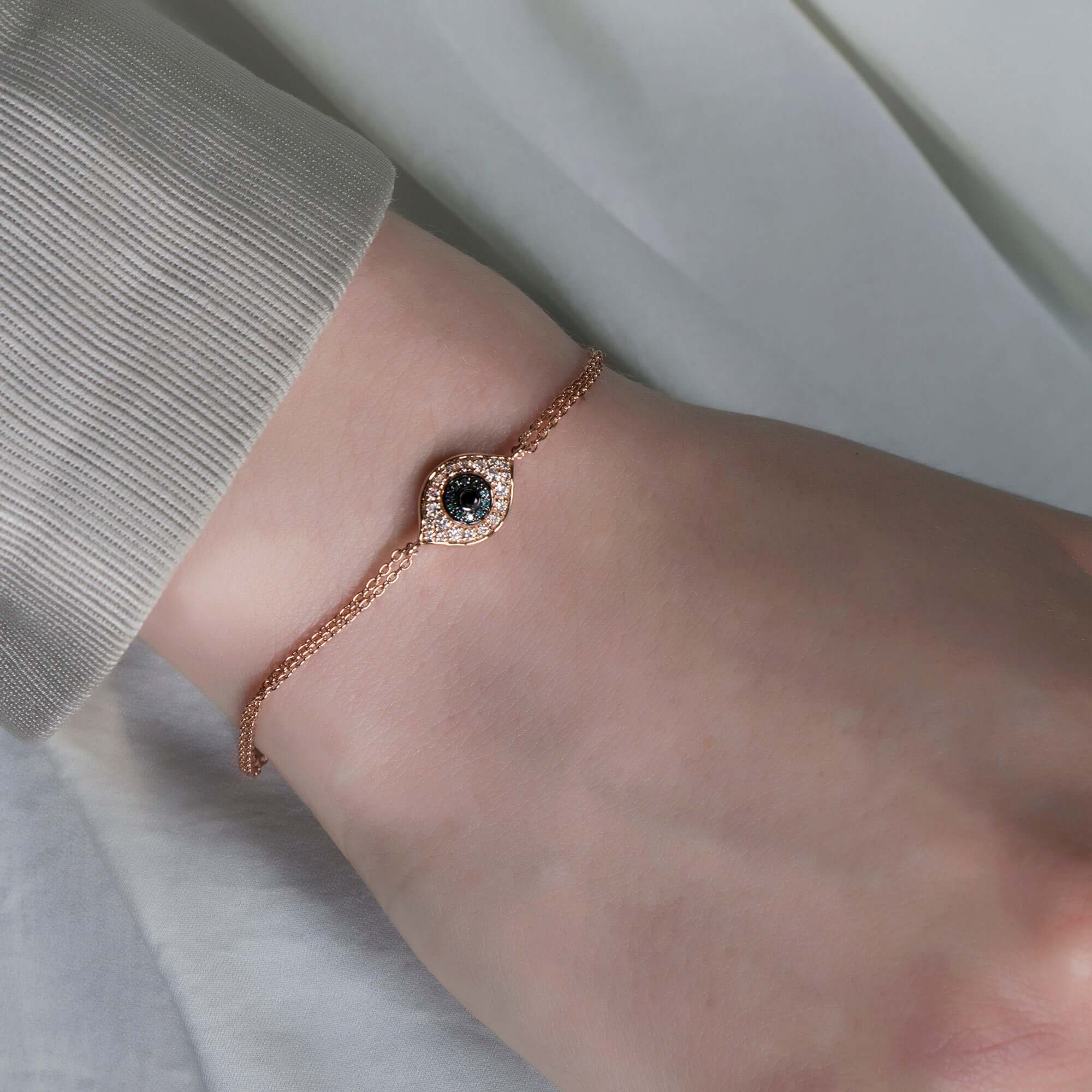 Çok Renkli Pırlanta Nazarlık Bileklik