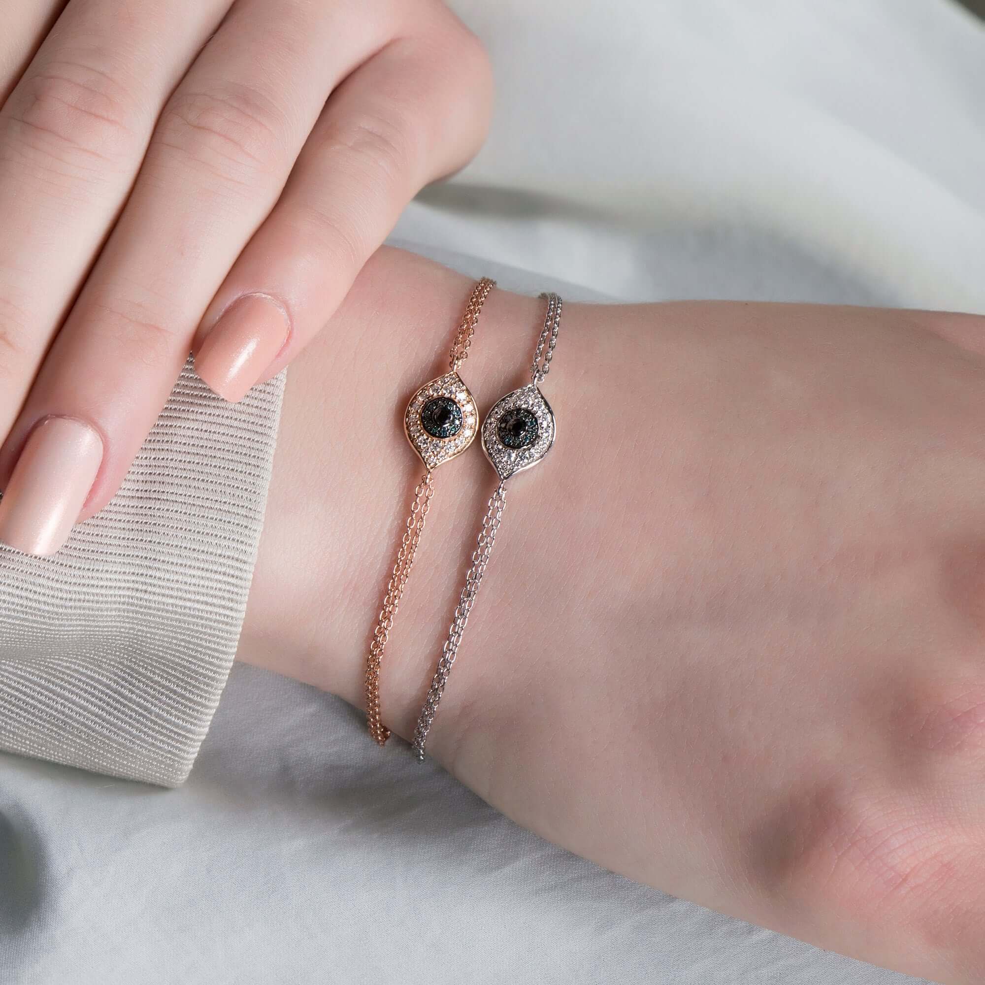 Çok Renkli Pırlanta Nazarlık Bileklik