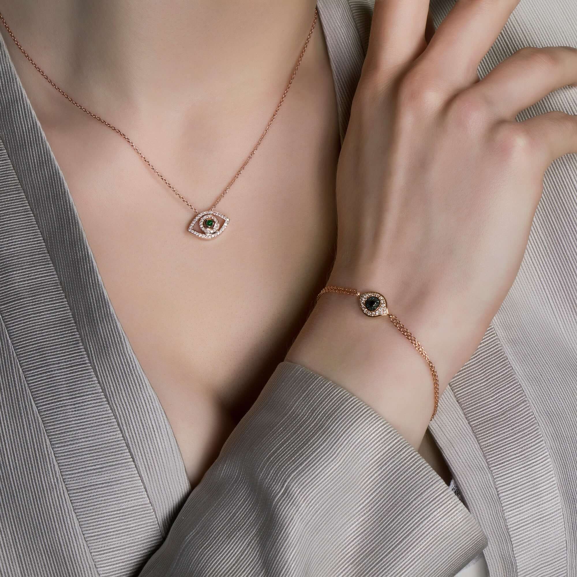 Çok Renkli Pırlanta Nazarlık Bileklik