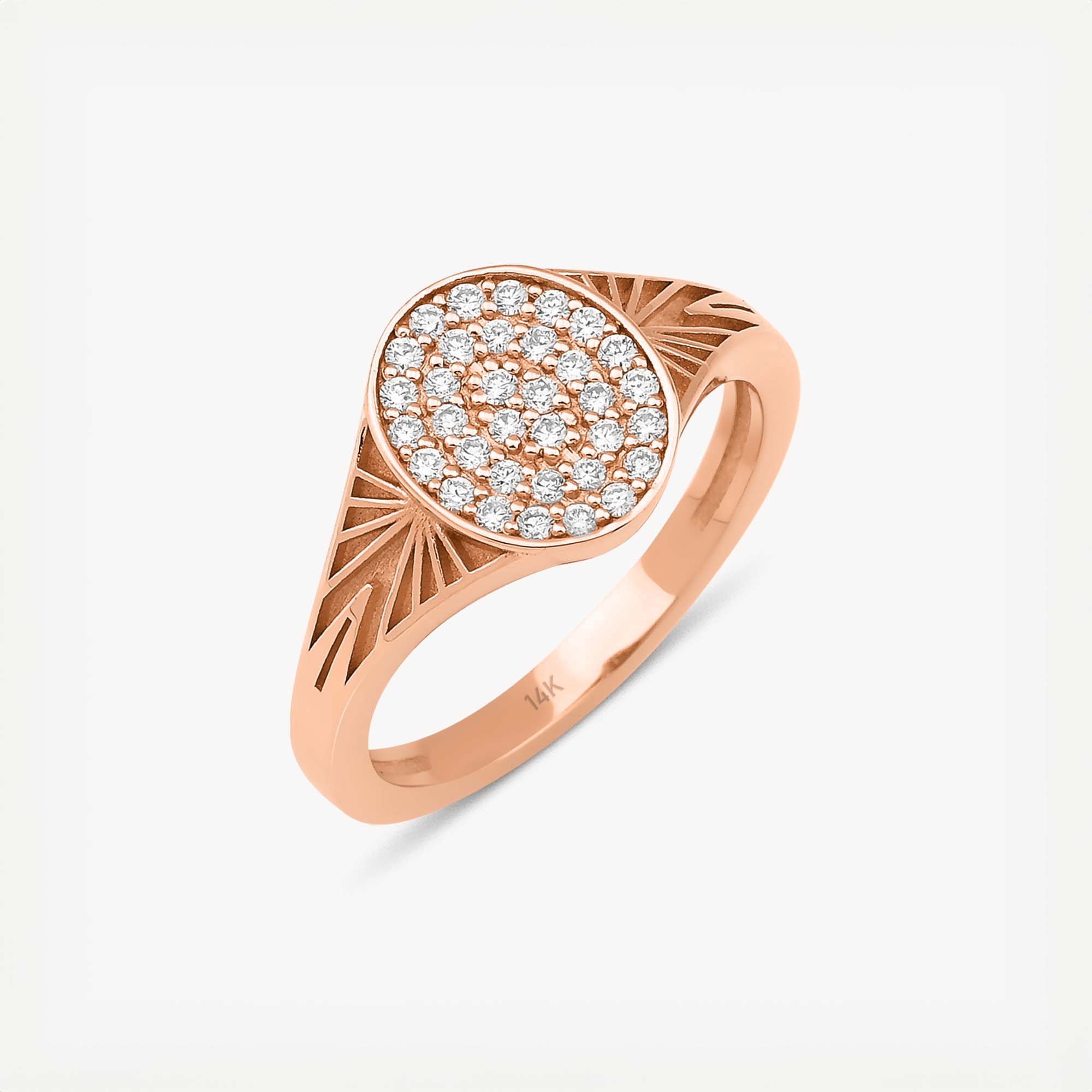 Pırlanta Sunrise Serçe Parmak Yüzük / Sunrise Signet Ring