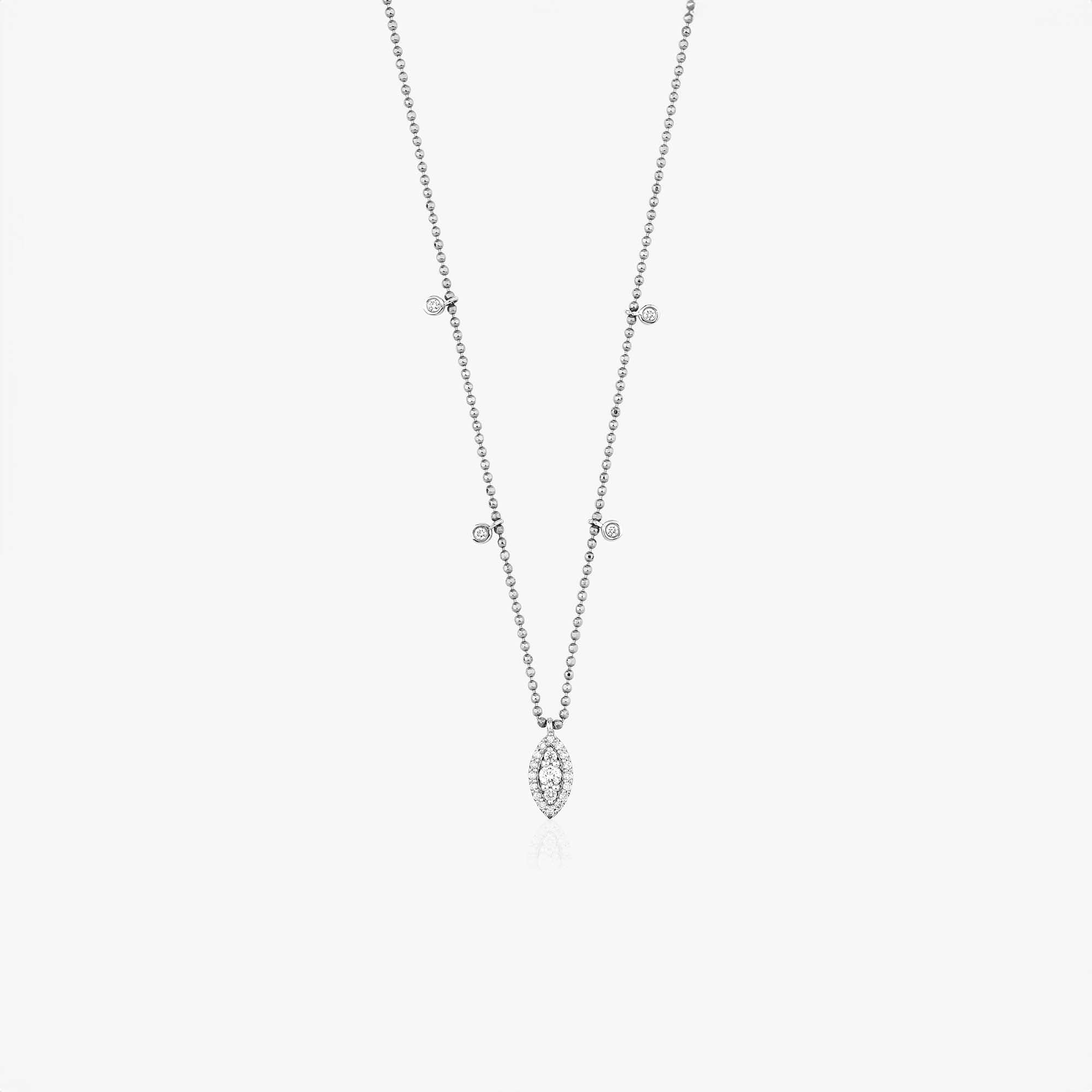 Top Zincirli Pırlanta Mızrak Kolye / Diamond Spear