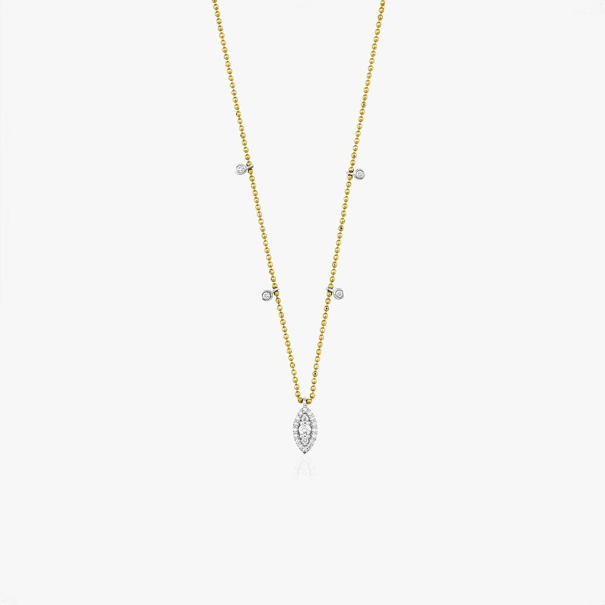 Top Zincirli Pırlanta Mızrak Kolye / Diamond Spear