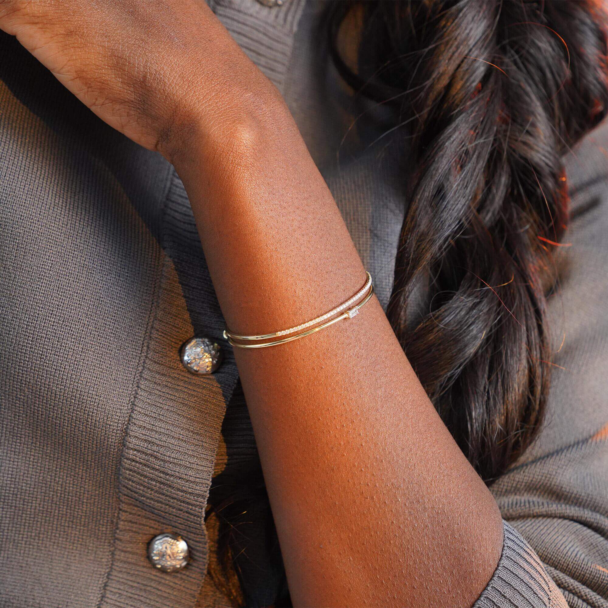 Çift Pırlanta Bilezik / Double Bangle