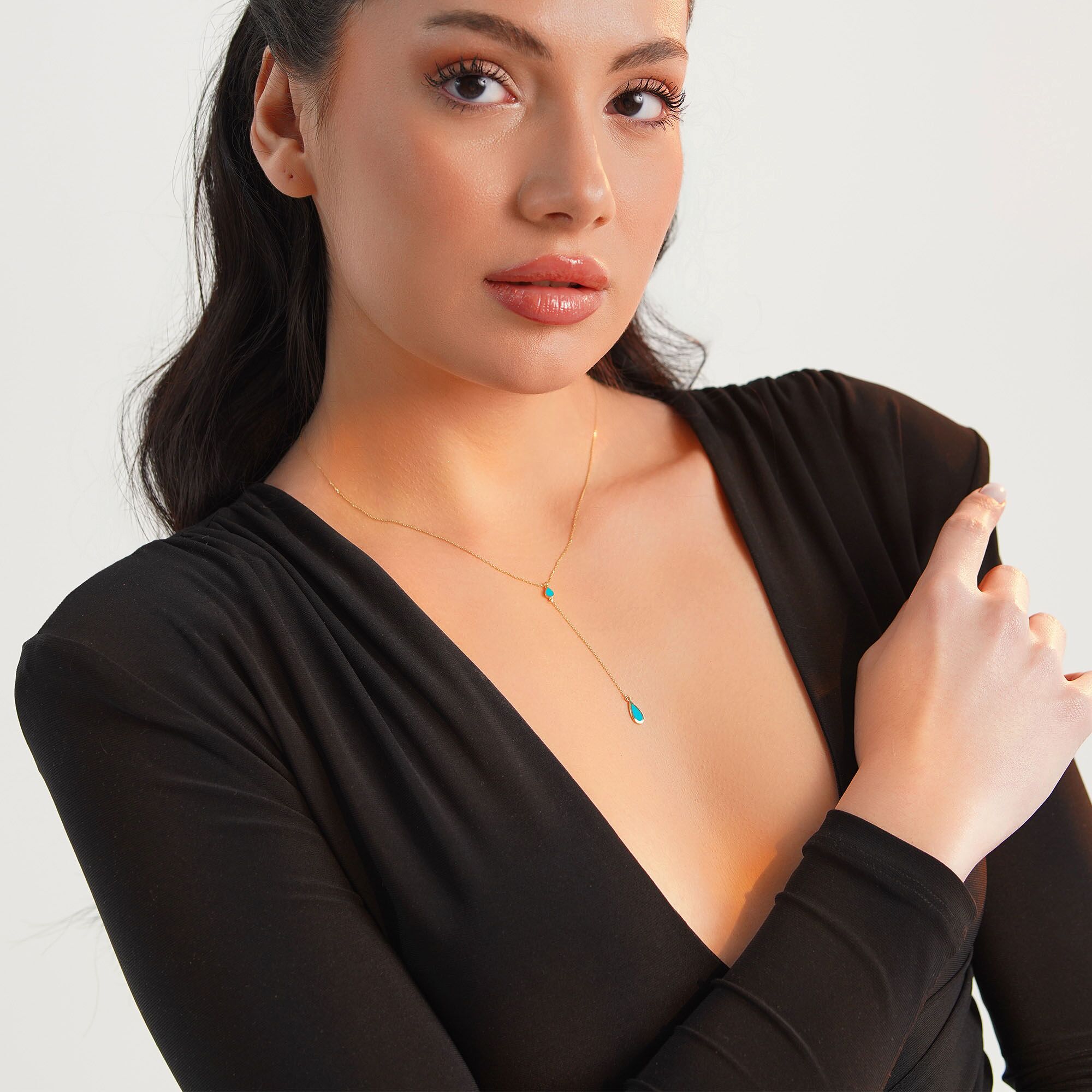 Yağmur Damlası Lariat Kolye