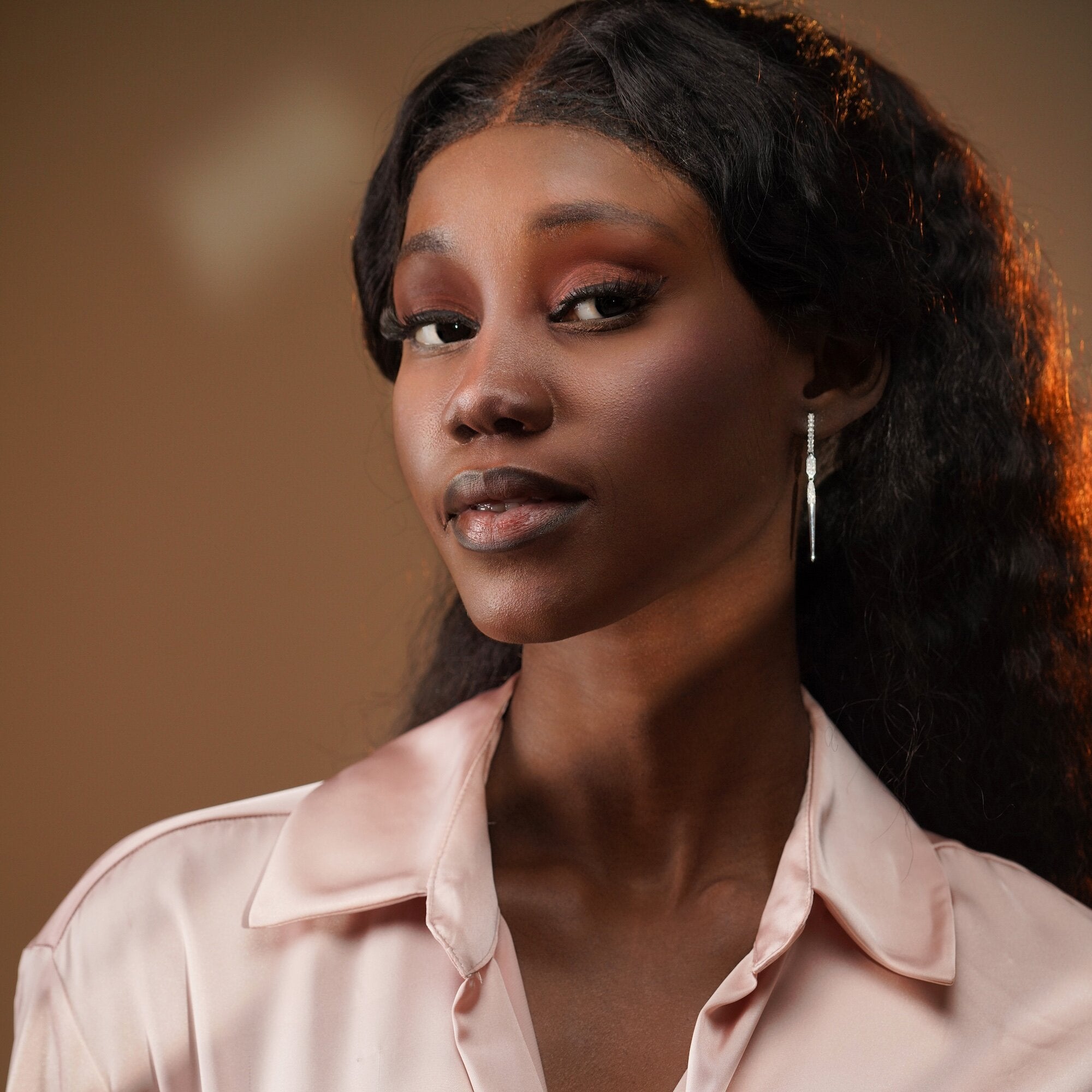 Pırlanta Uzun Spike Küpe / Long Spikes