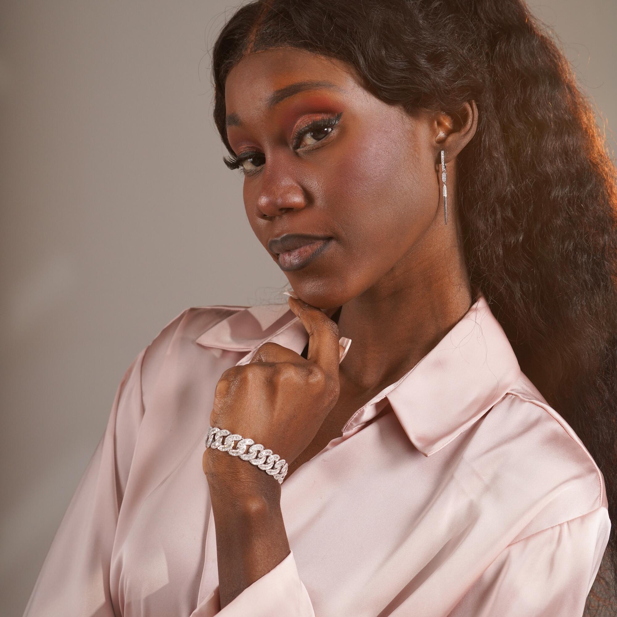 Pırlanta Uzun Spike Küpe / Long Spikes