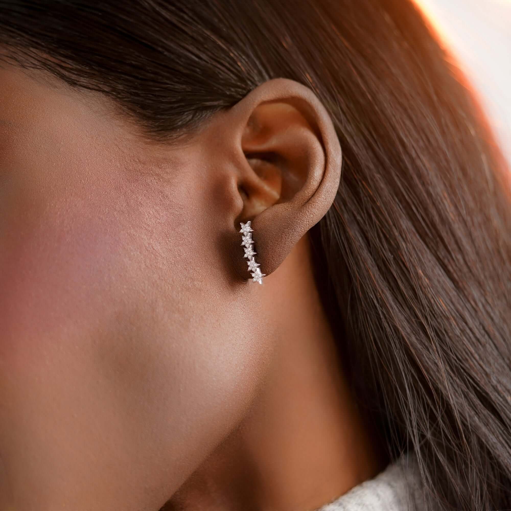 Tek Pırlanta Celestial Küpe