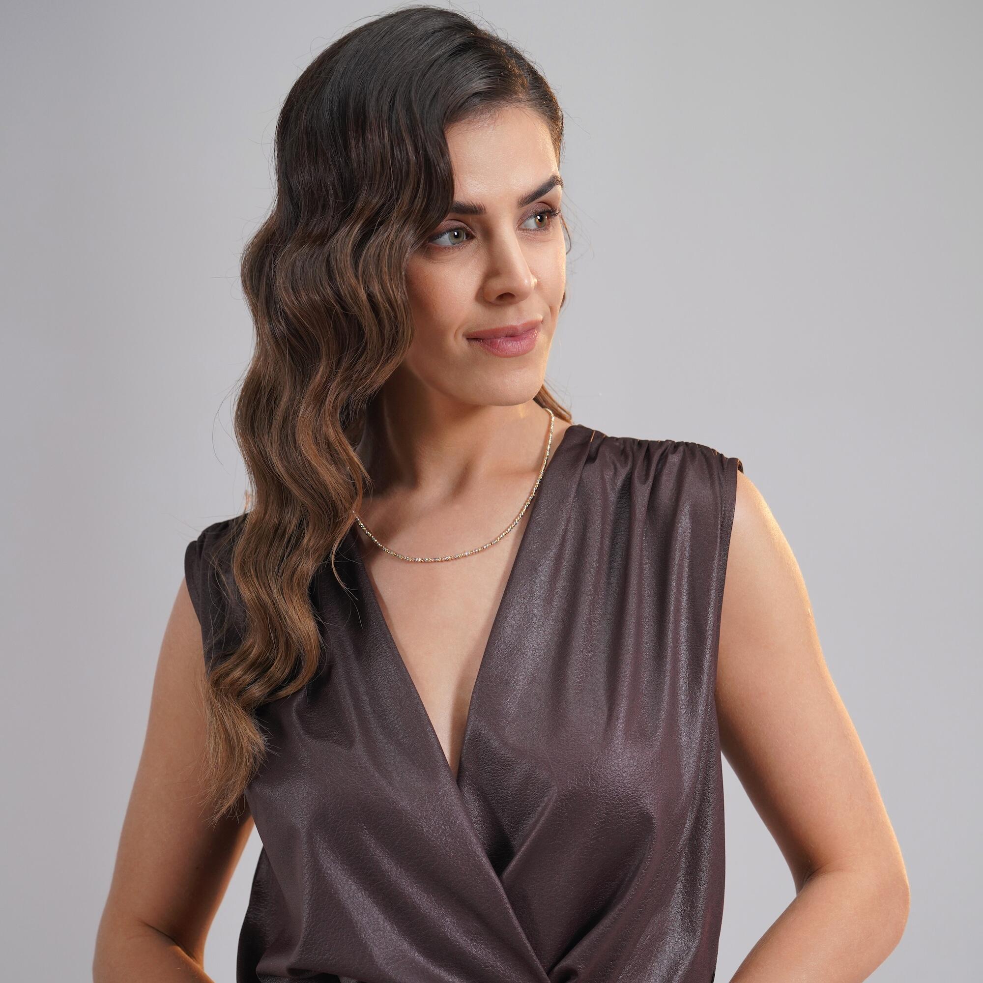 Üç Renkli Dorika Toplu Zincir Kolye