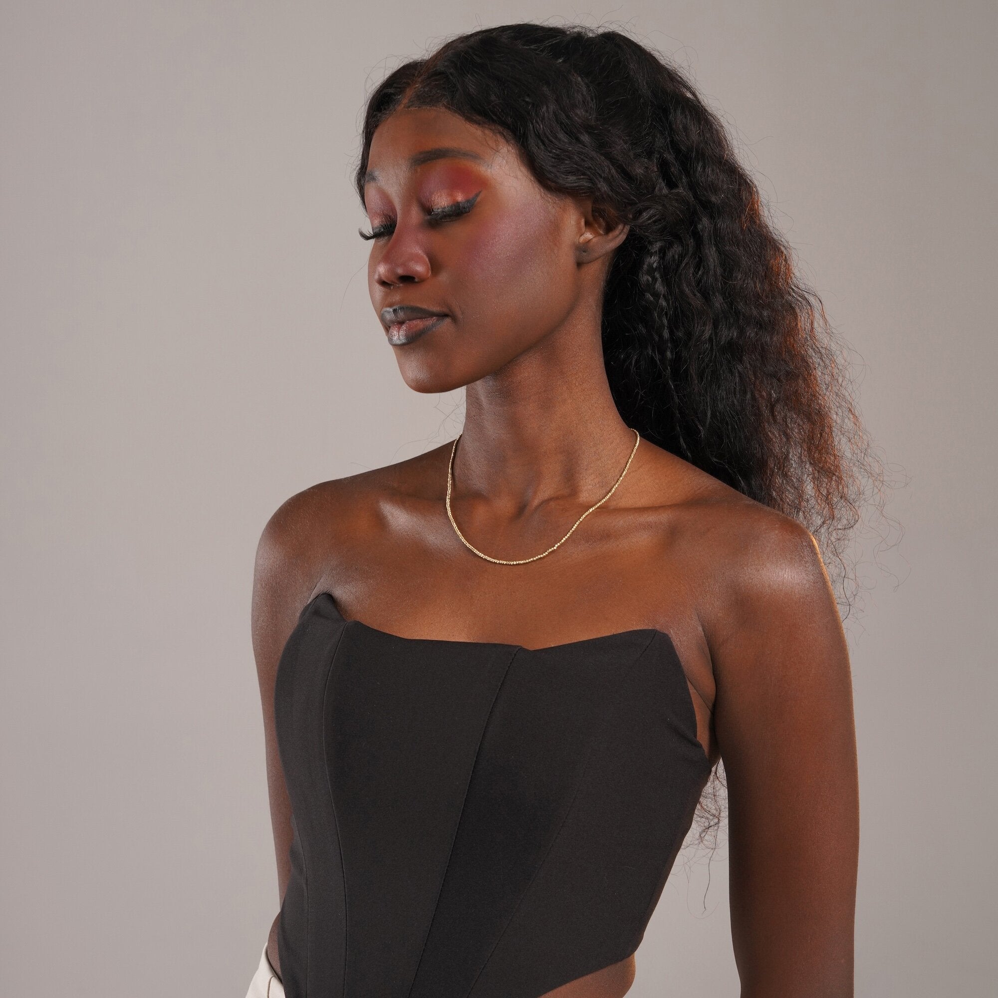 Sarı Altın Dorika Toplu Zincir Kolye