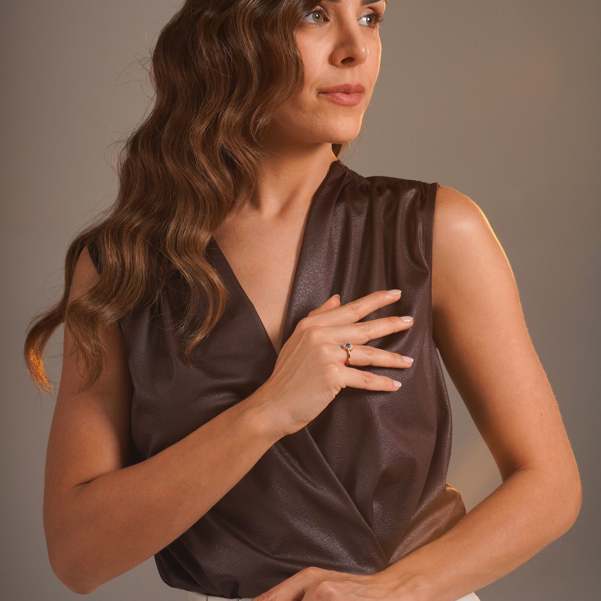 Damla Kesim Aquamarine ve Pırlanta Yüzük