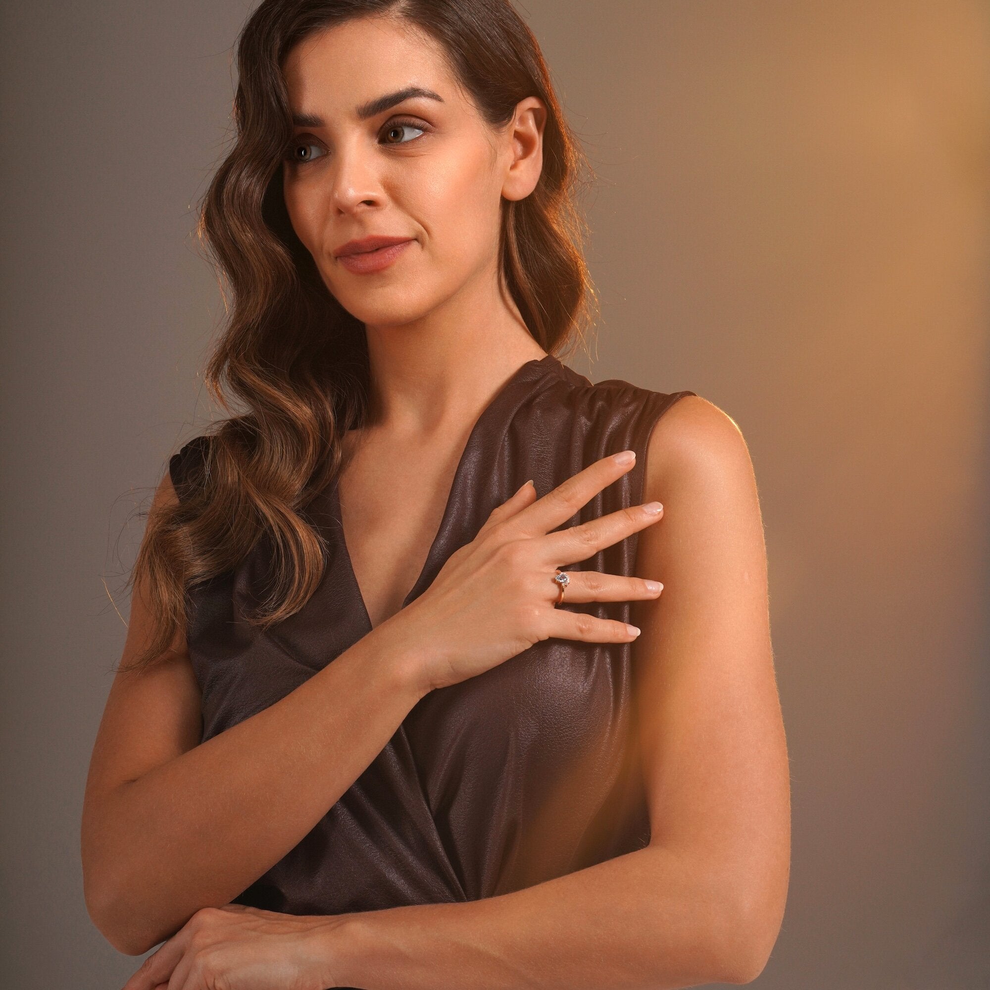 Damla Kesim Aquamarine ve Pırlanta Yüzük