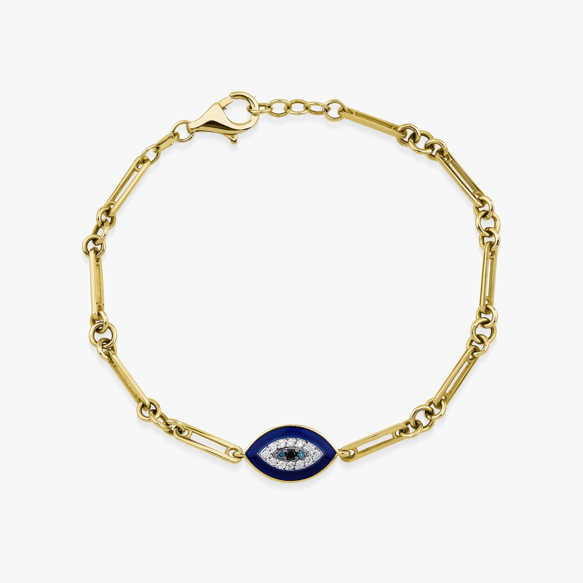 Mavi ve Beyaz Pırlantalı Nazarlık Göz Bileklik