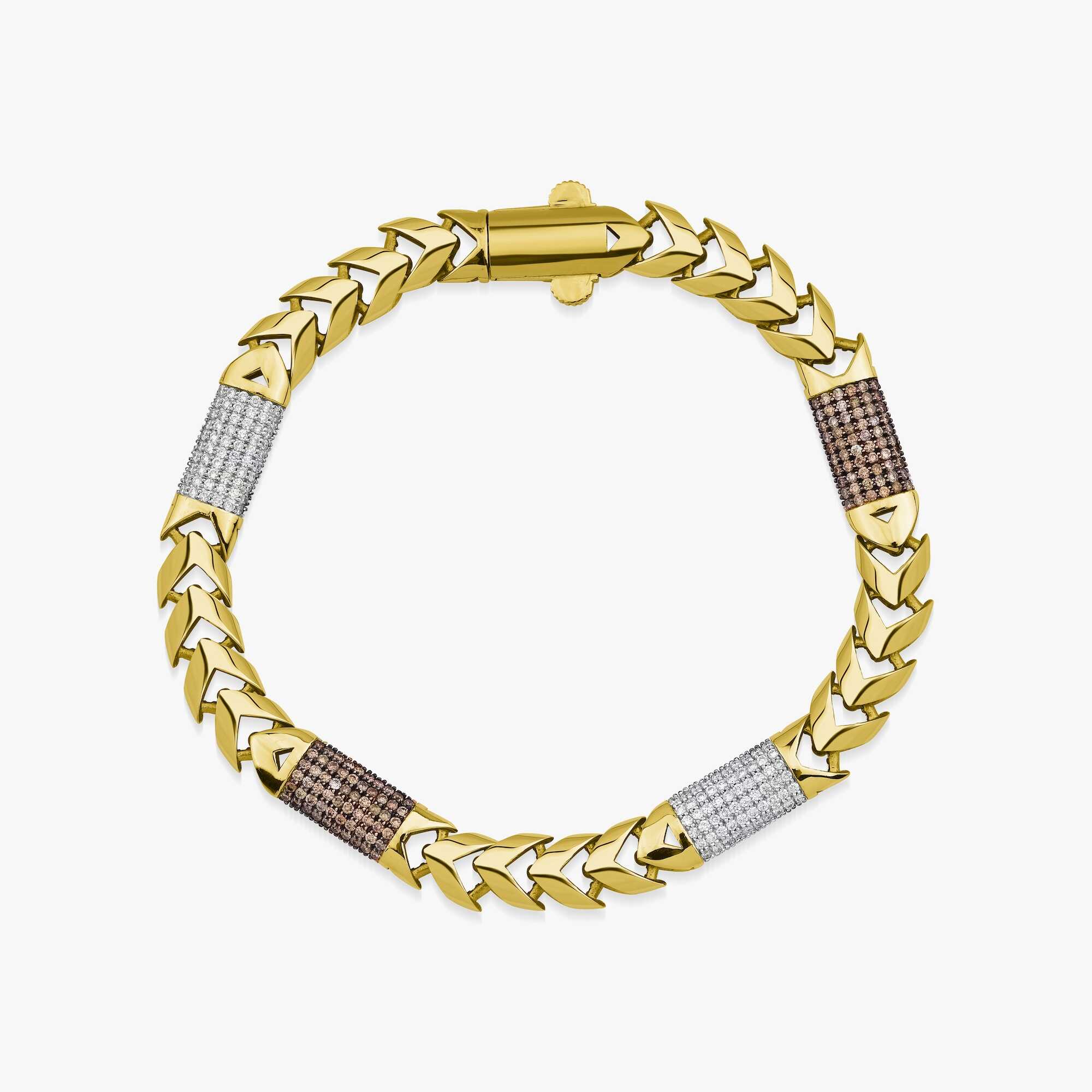 Pırlanta Çift Taraflı Pave Zincir Bileklik