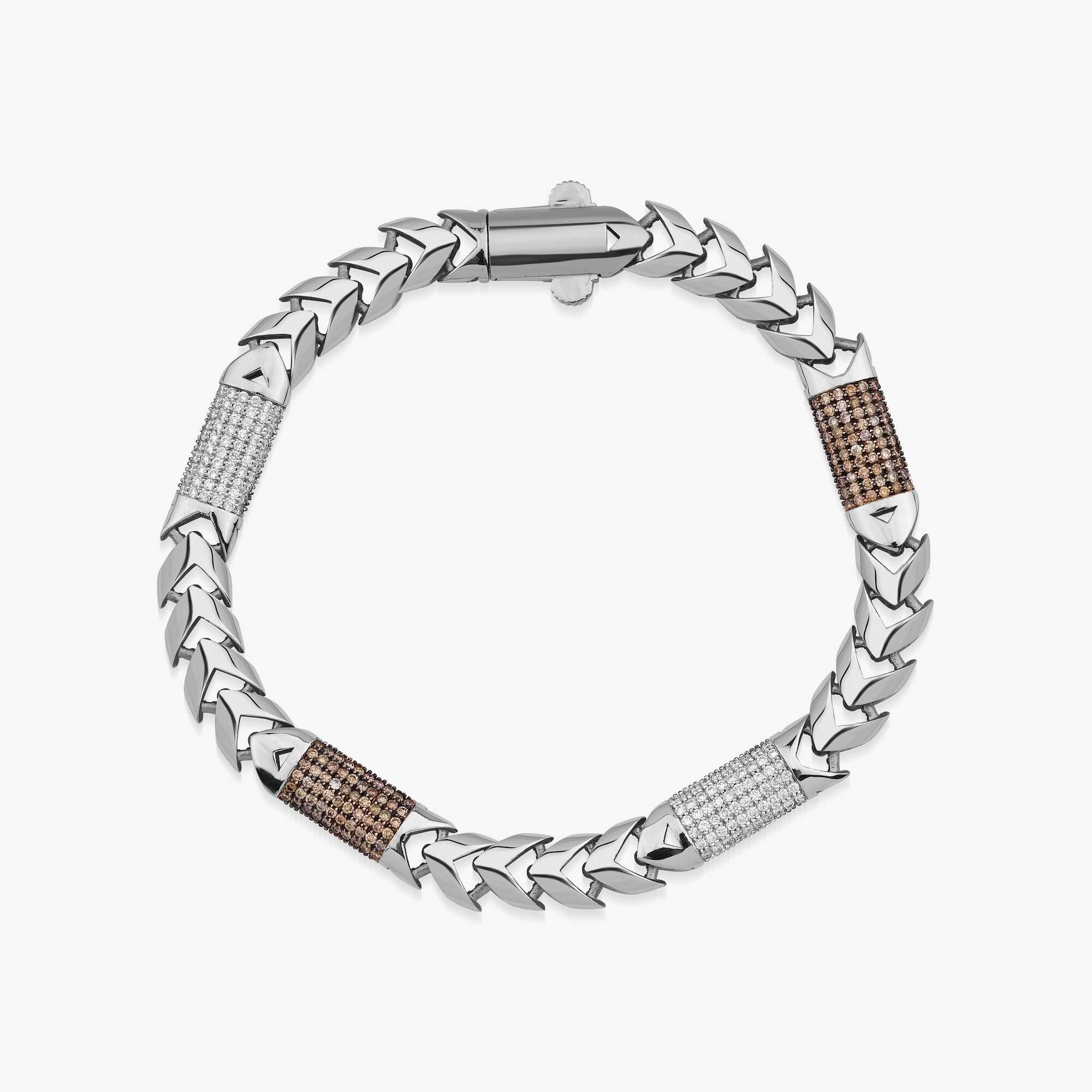 Pırlanta Çift Taraflı Pave Zincir Bileklik