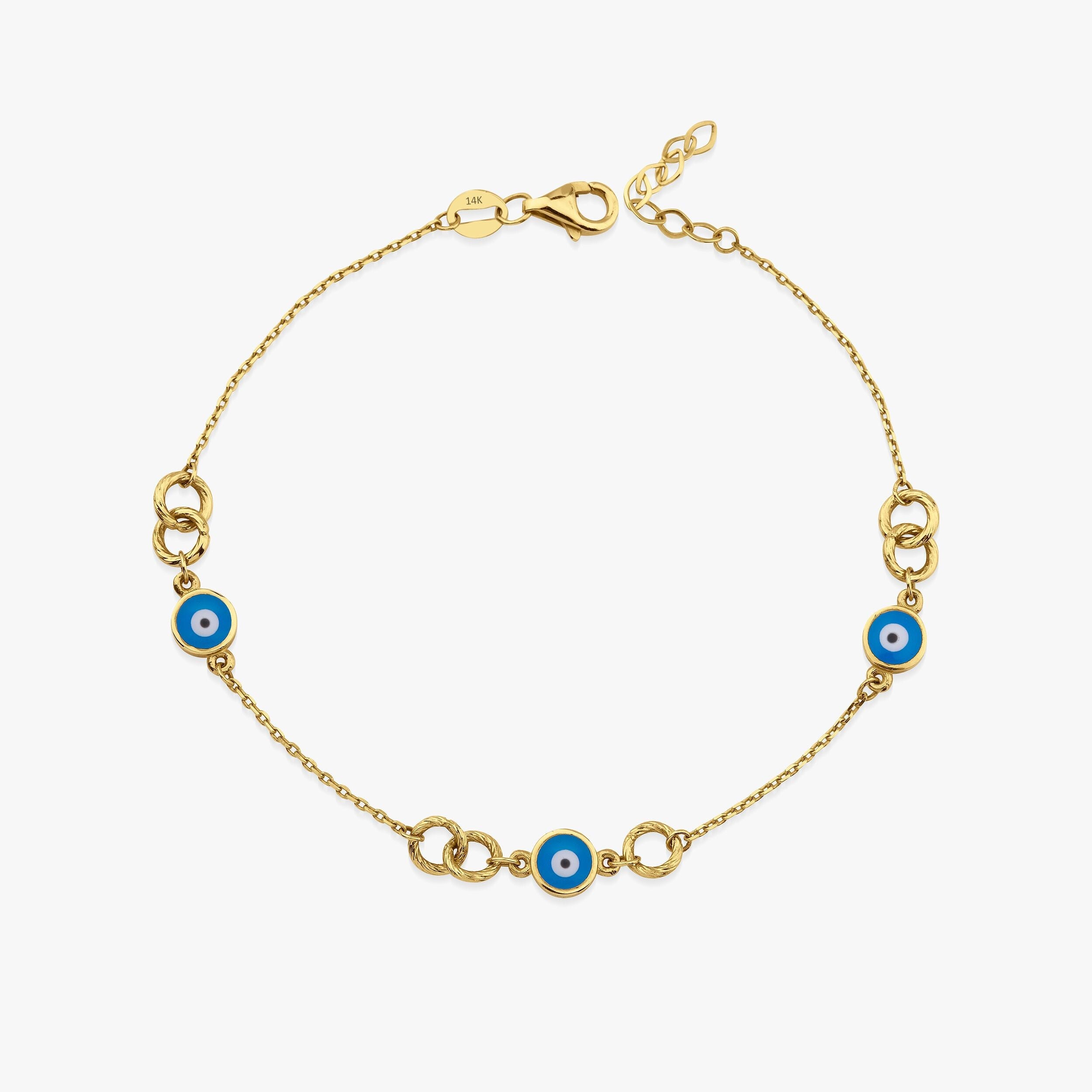 Lacivert Nazarlık Bileklik / Interlocking Evil Eye