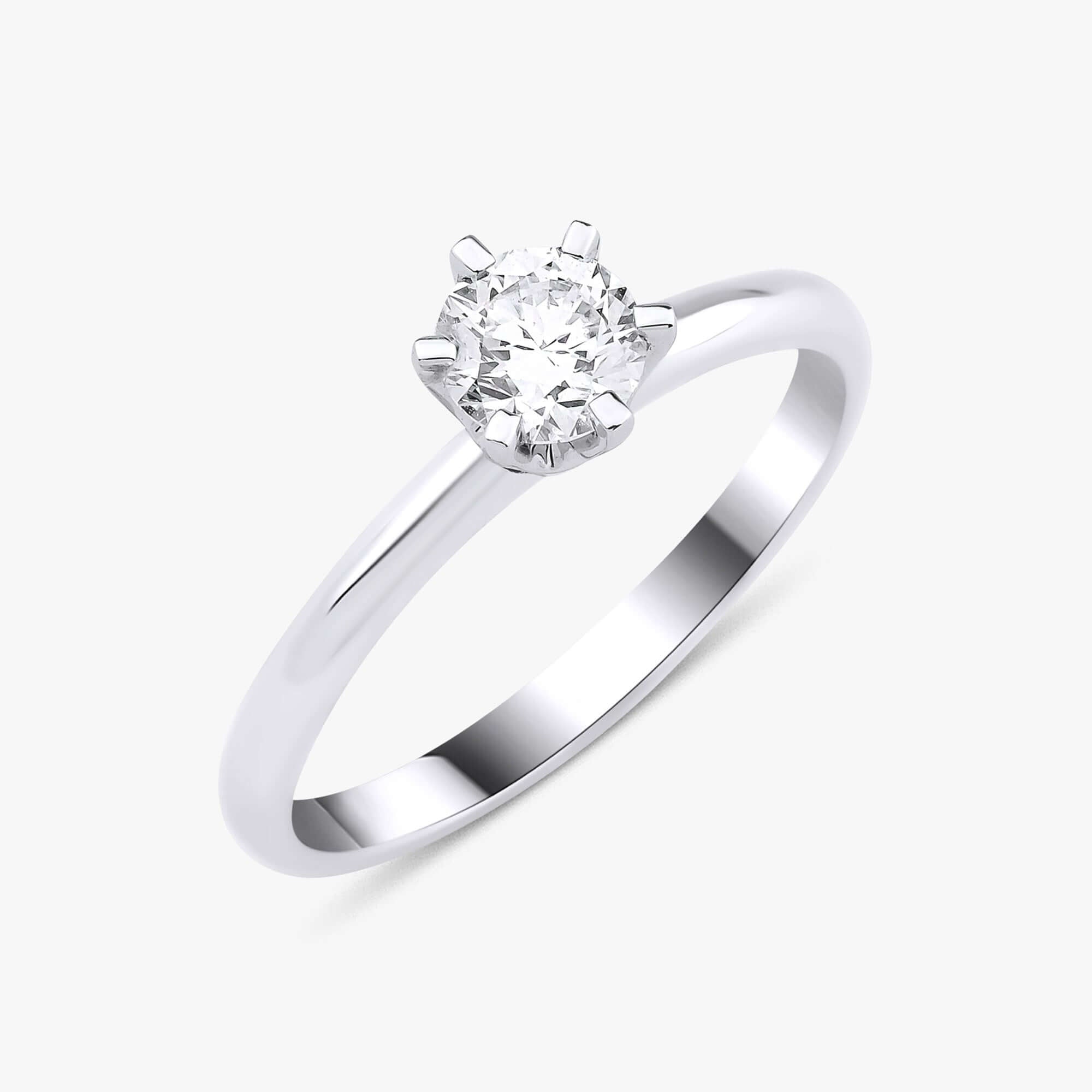 6 Tırnaklı Tektaş Pırlanta Yüzük