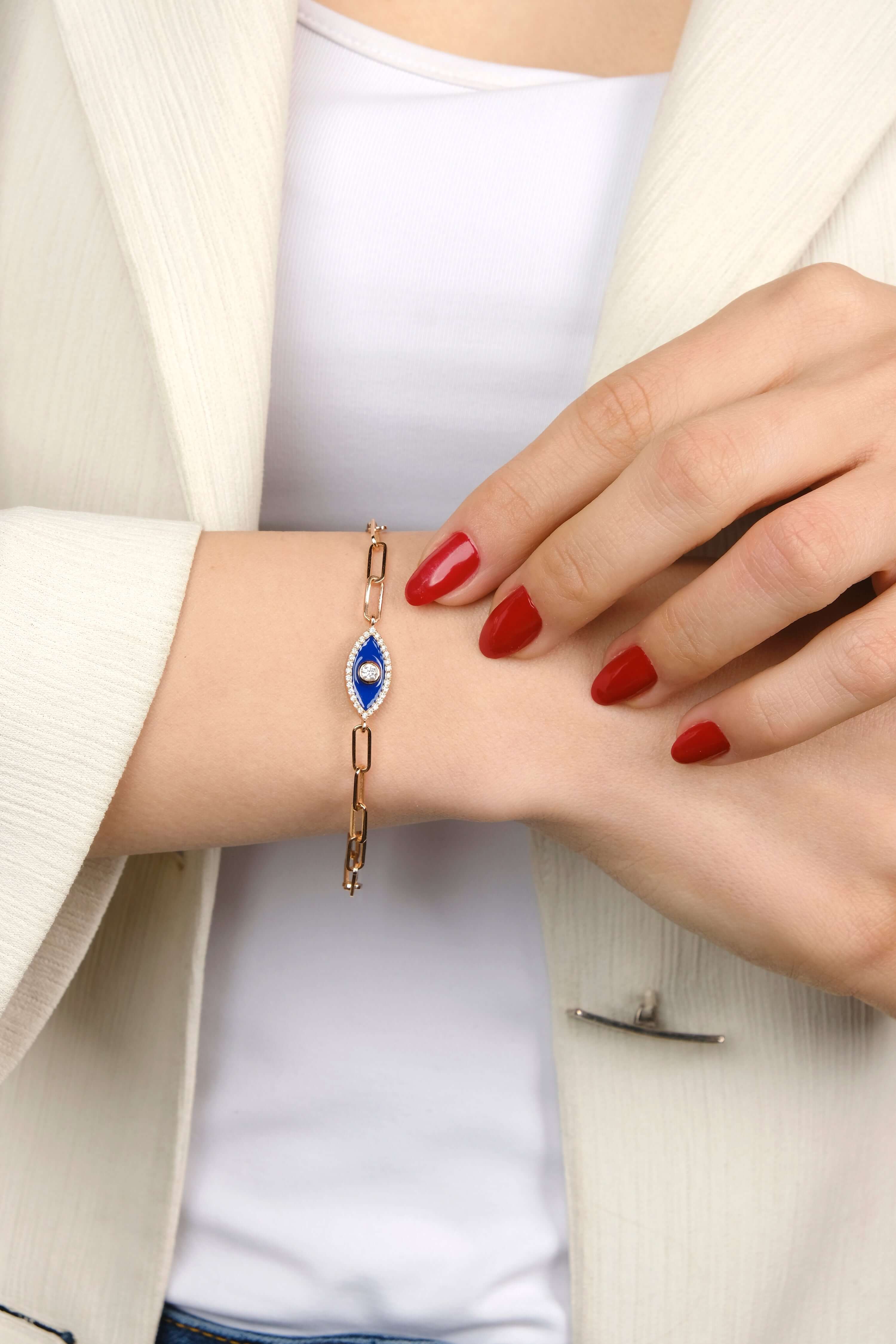 Çift Taraflı Pırlanta Göz Bileklik