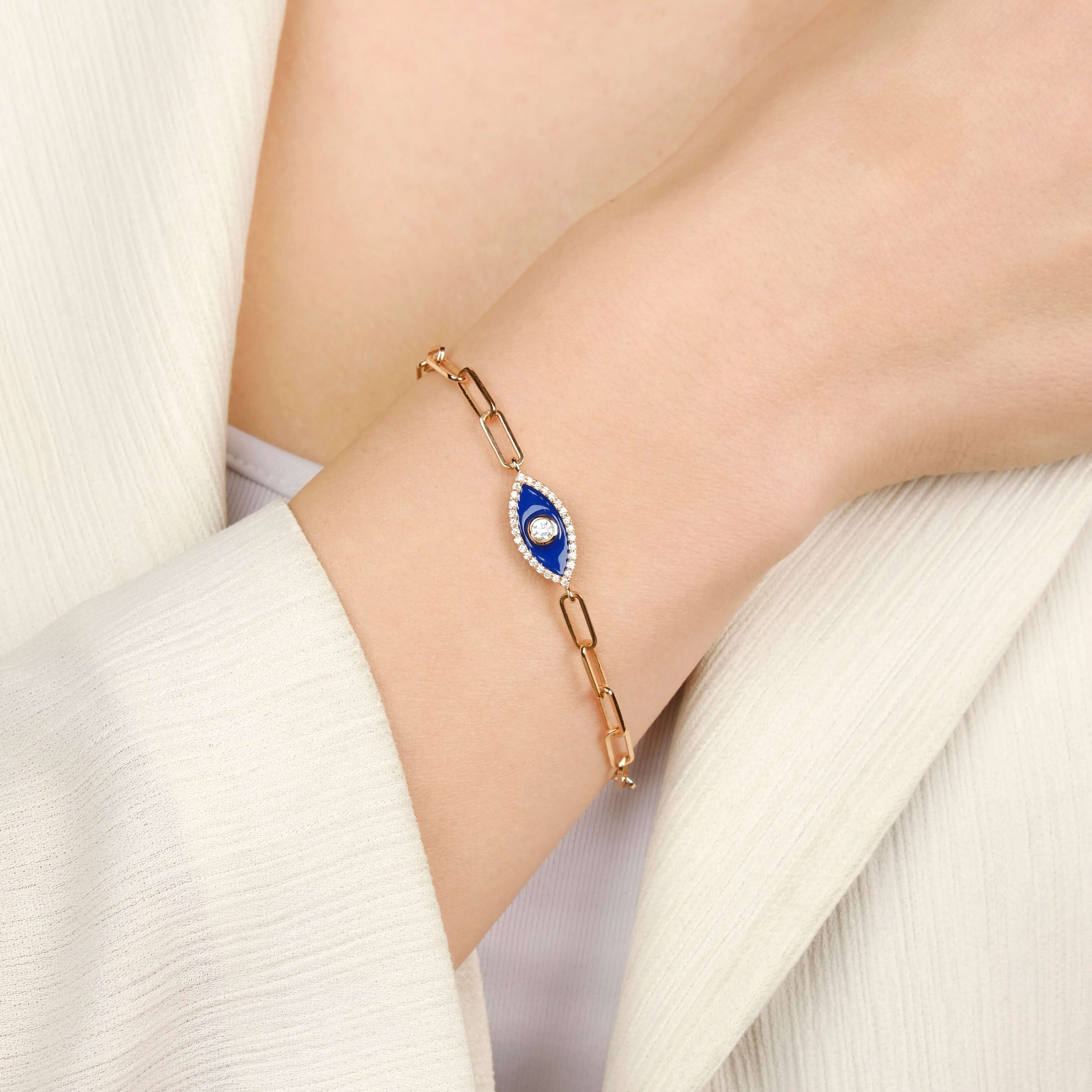 Çift Taraflı Pırlanta Göz Bileklik