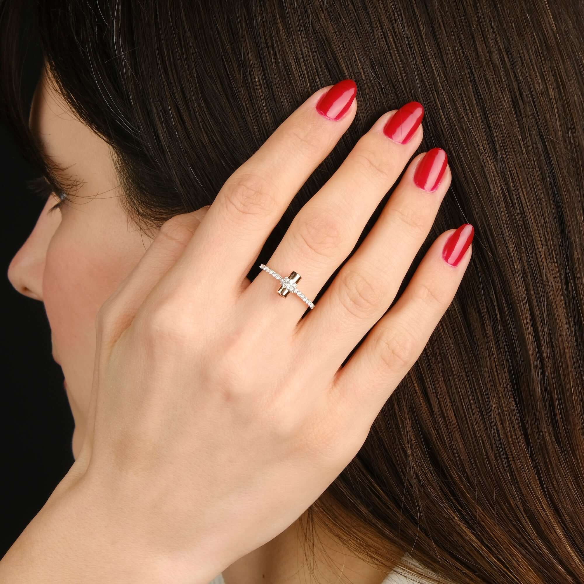 Çift Taraflı Yakut ve Pırlanta Yüzük