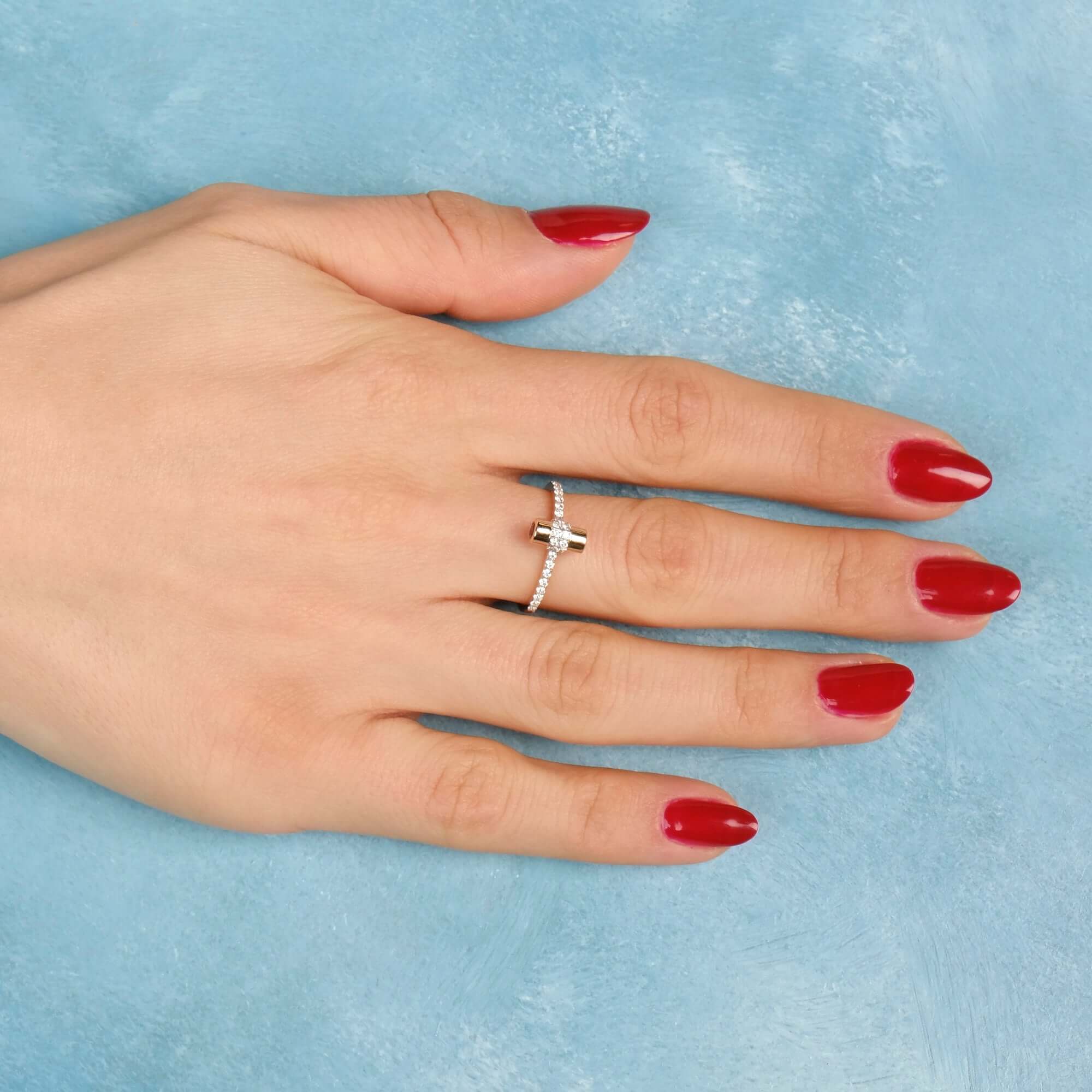 Çift Taraflı Yakut ve Pırlanta Yüzük