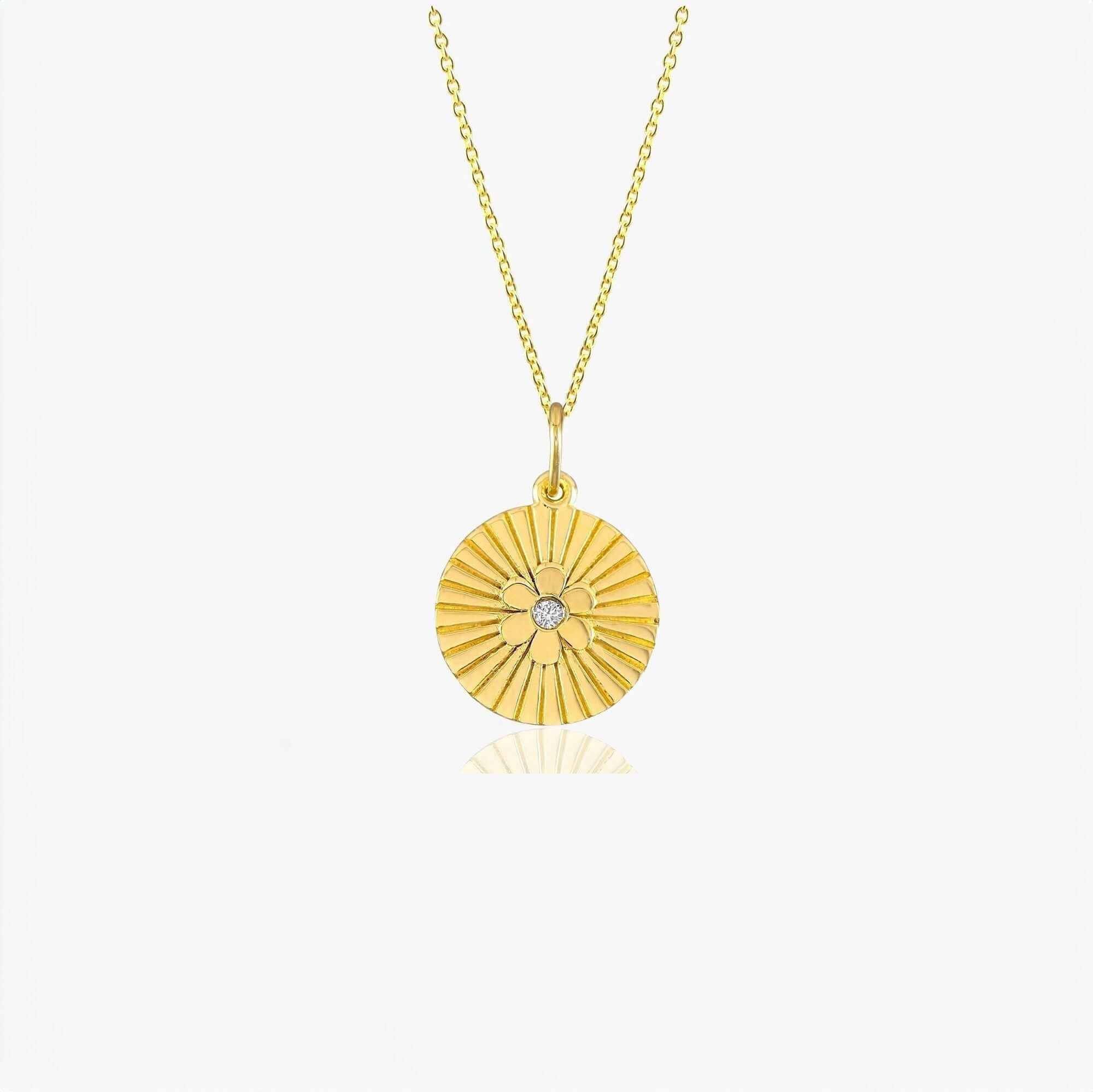 Minimal Pırlanta Papatya Kolye