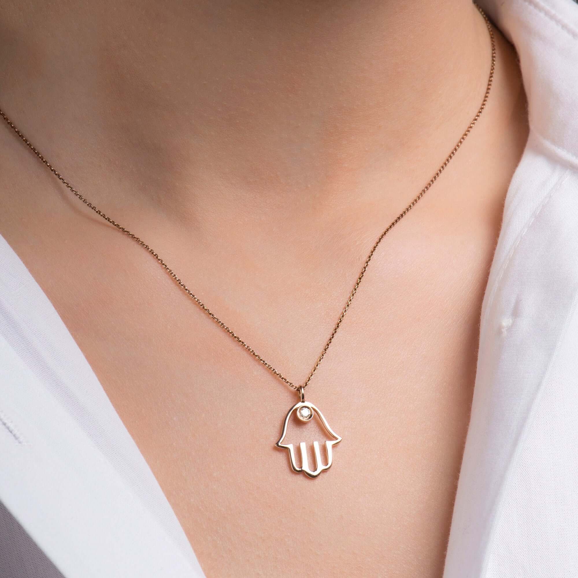 Minimal Pırlanta Fatma'nın Eli Kolye