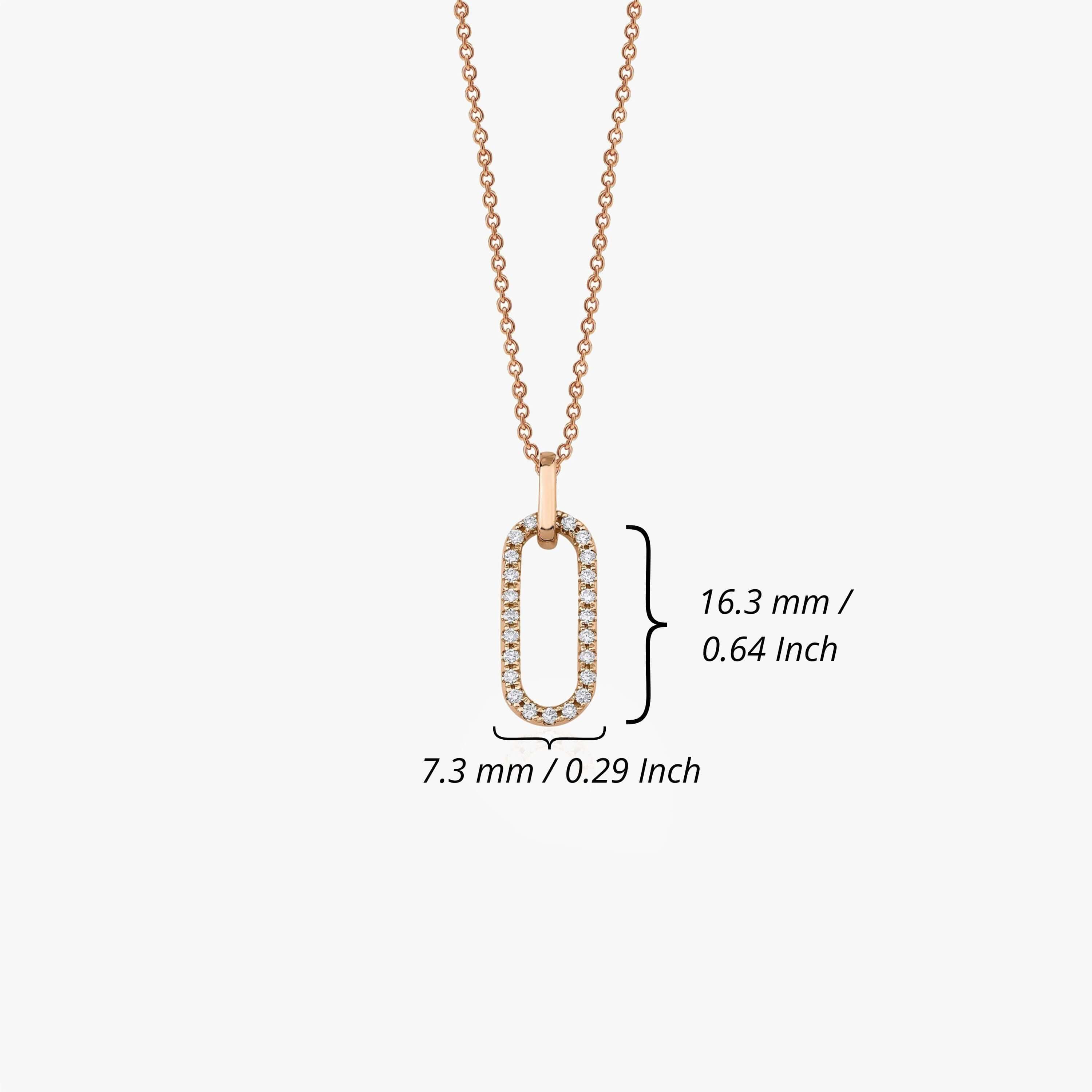 Pave Pırlanta Açık Link Kolye