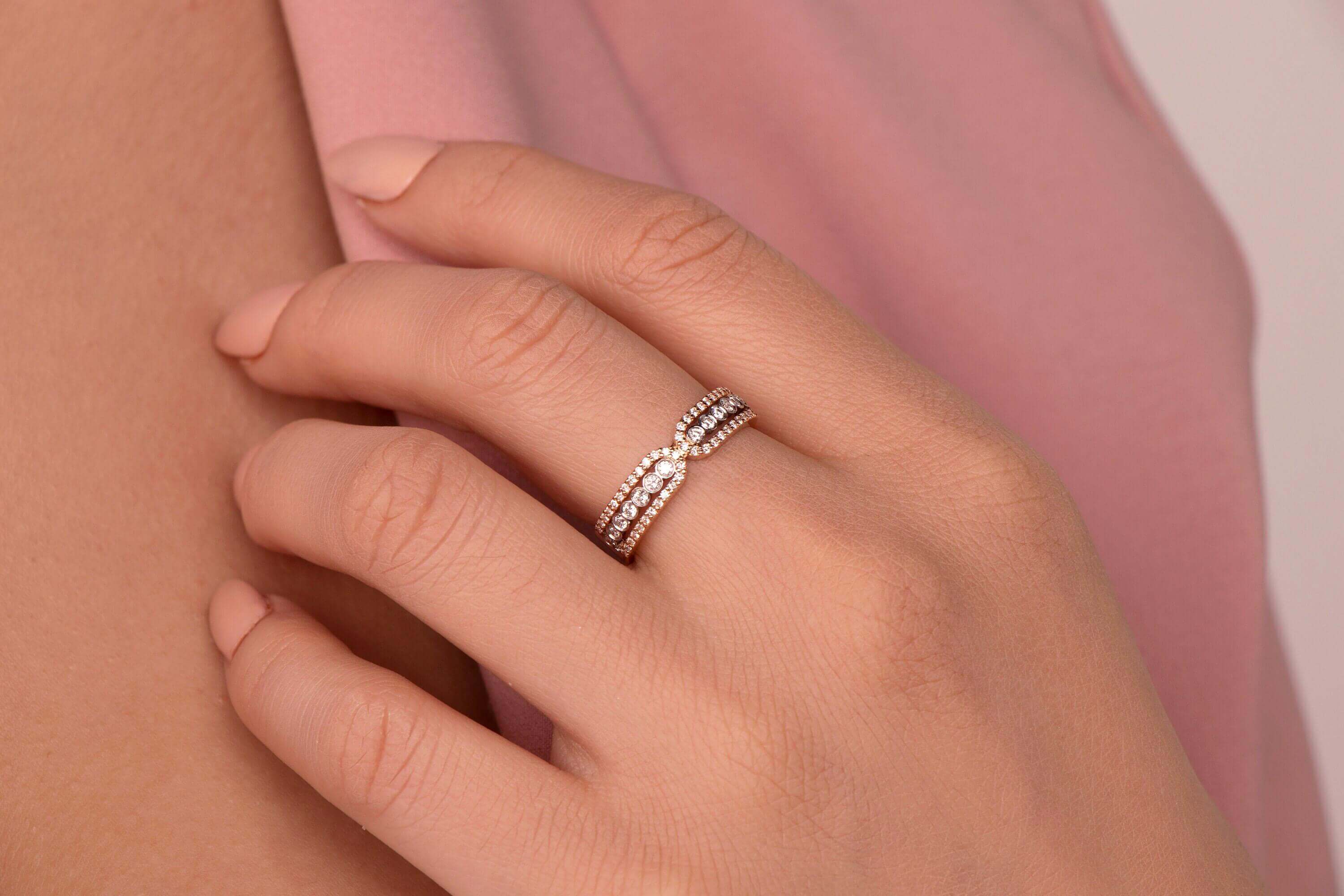 Pırlanta Harmony Yarımtur Yüzük