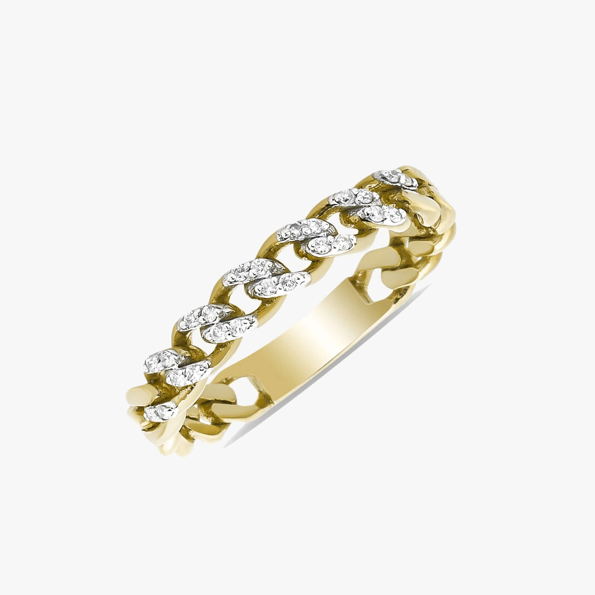 Mini Pırlanta Zincir Yüzük / Mini Cuban