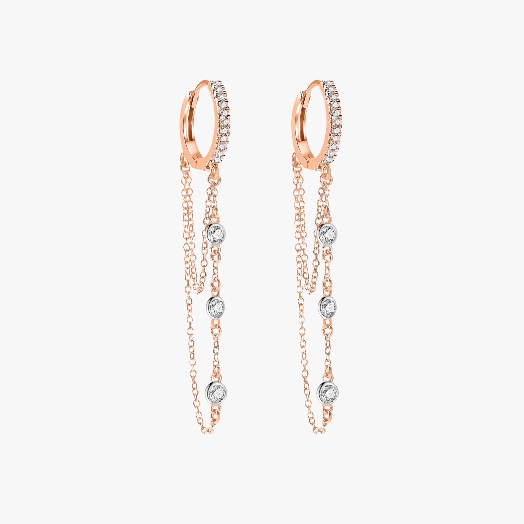 Asılı Pırlanta Halka Küpe / Floating Diamonds