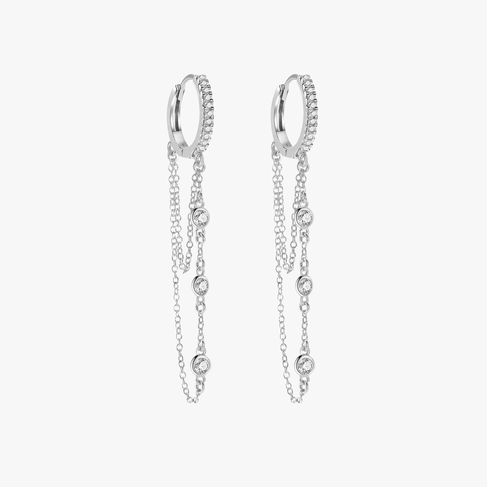 Asılı Pırlanta Halka Küpe / Floating Diamonds