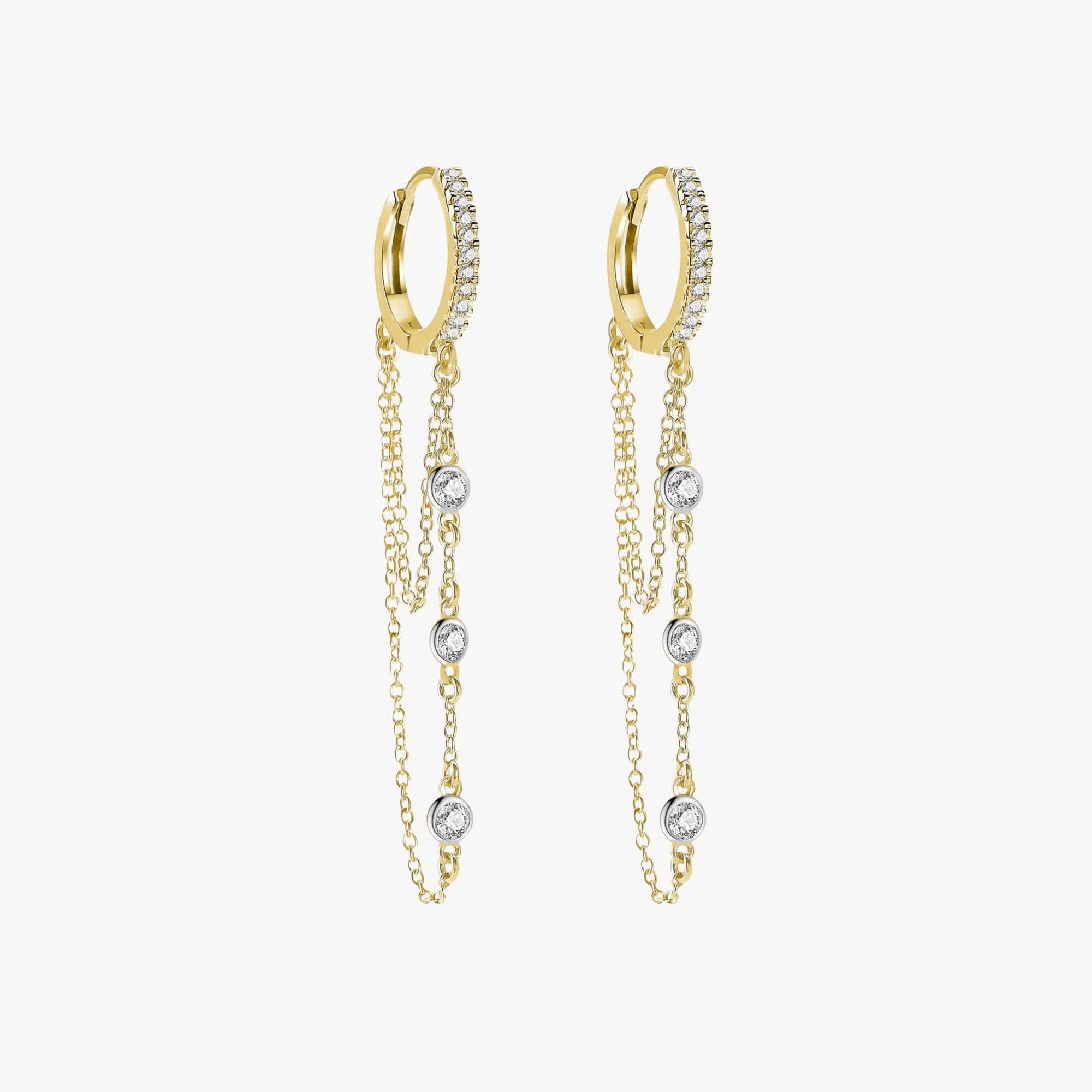 Asılı Pırlanta Halka Küpe / Floating Diamonds