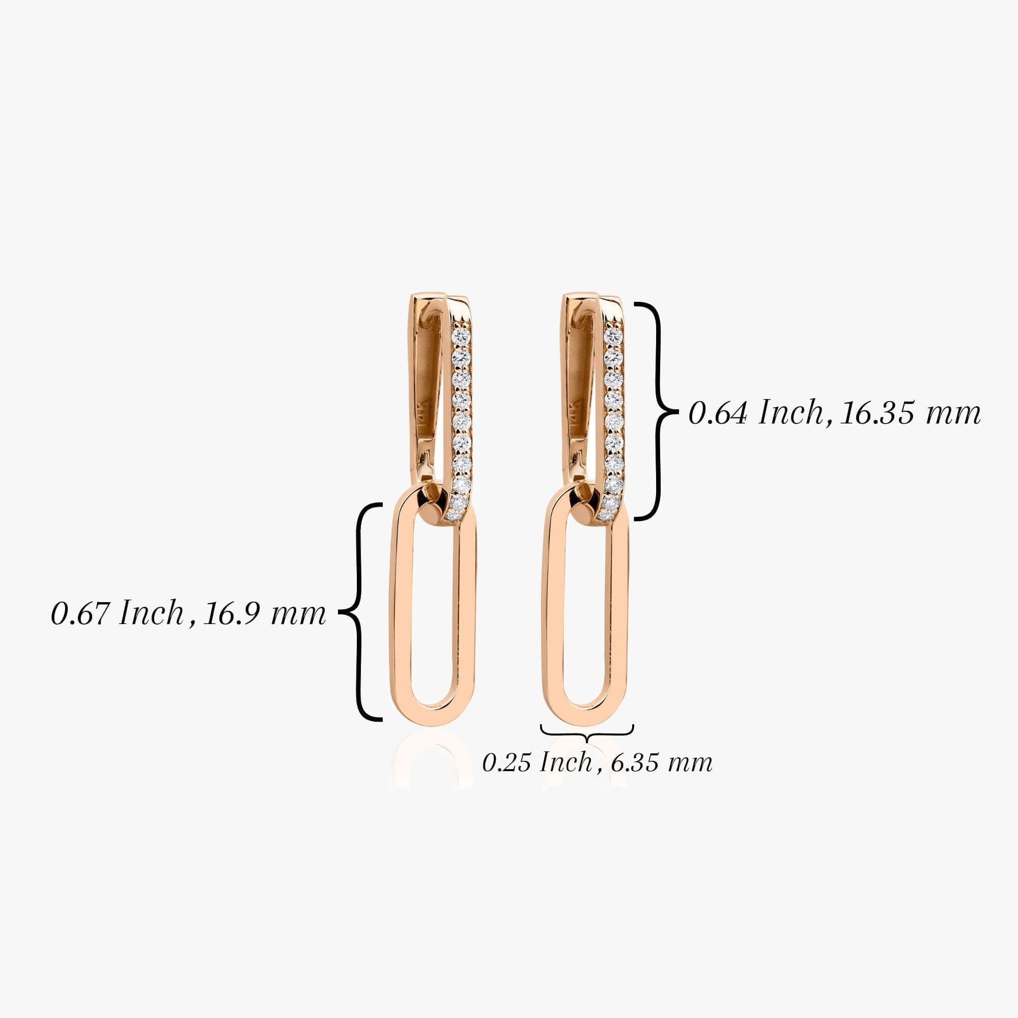 Pırlanta Link Halka Küpe