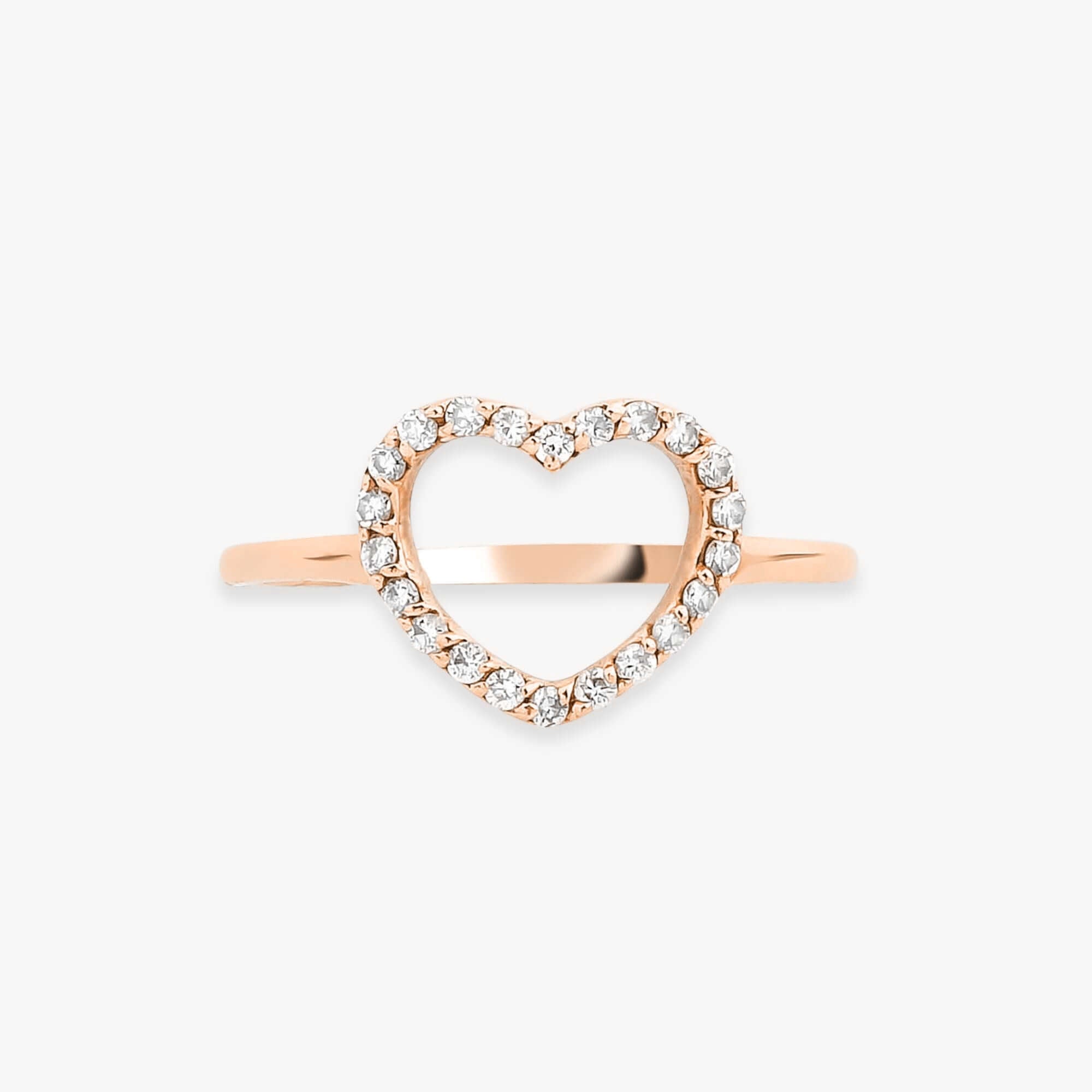 Pırlanta Açık Kalp Yüzük