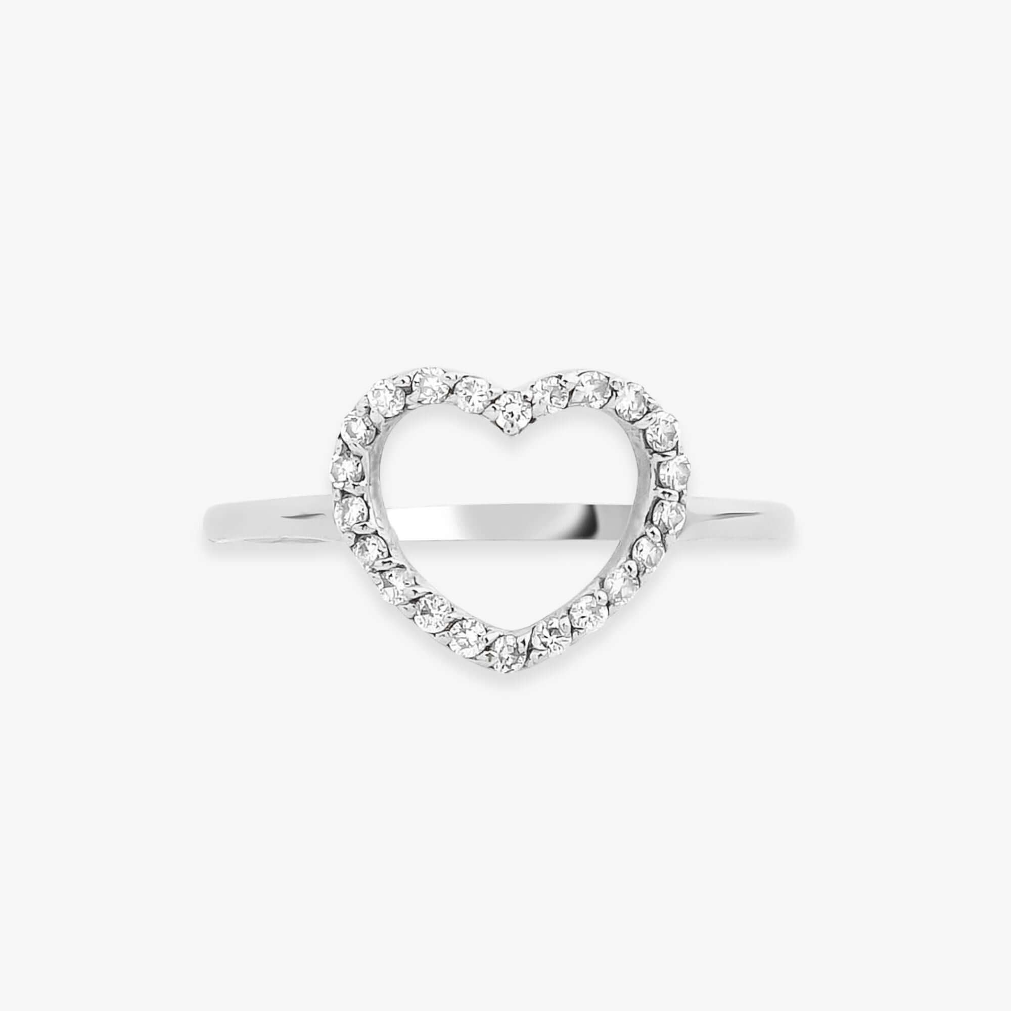 Pırlanta Açık Kalp Yüzük