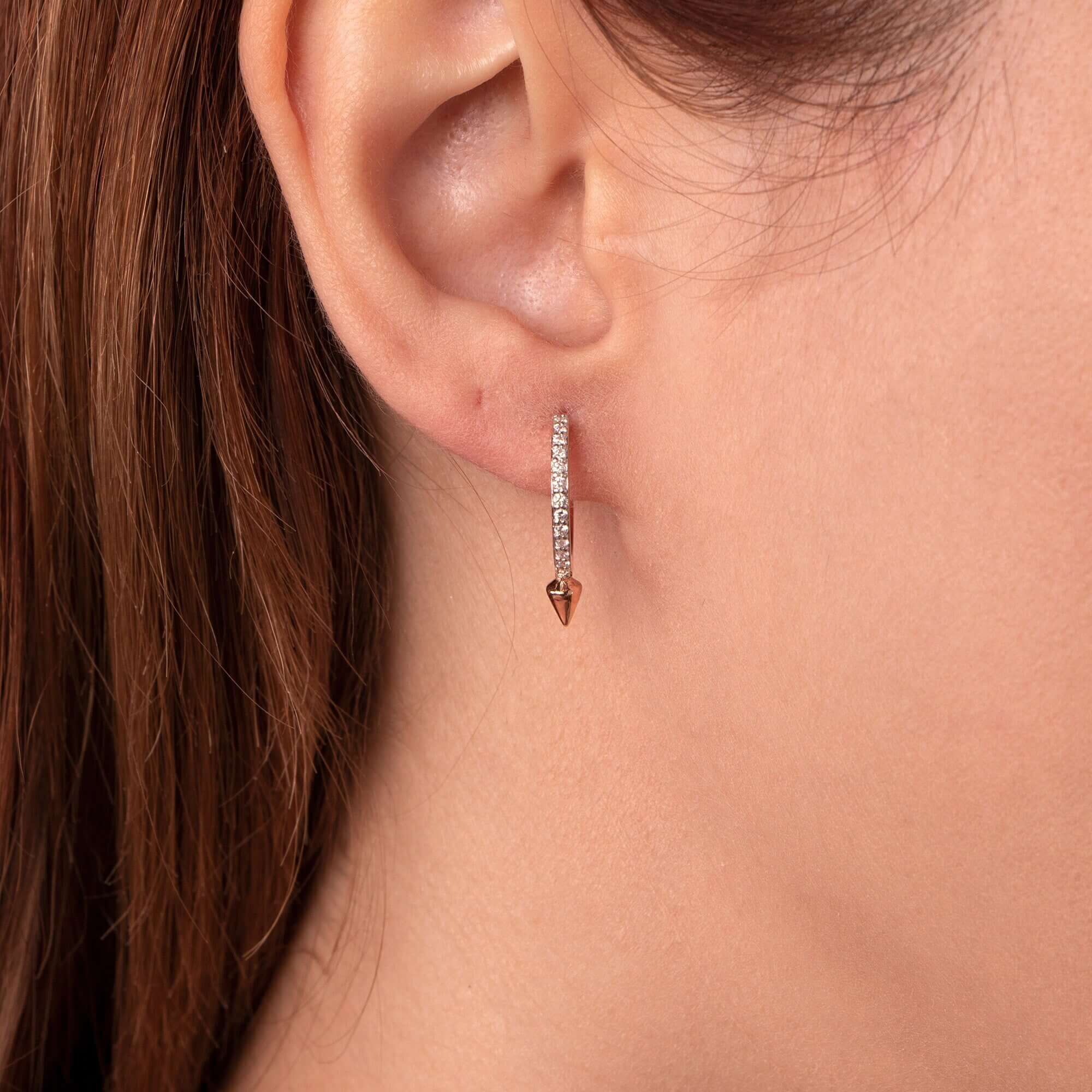 Pırlanta Spike Halka Küpe