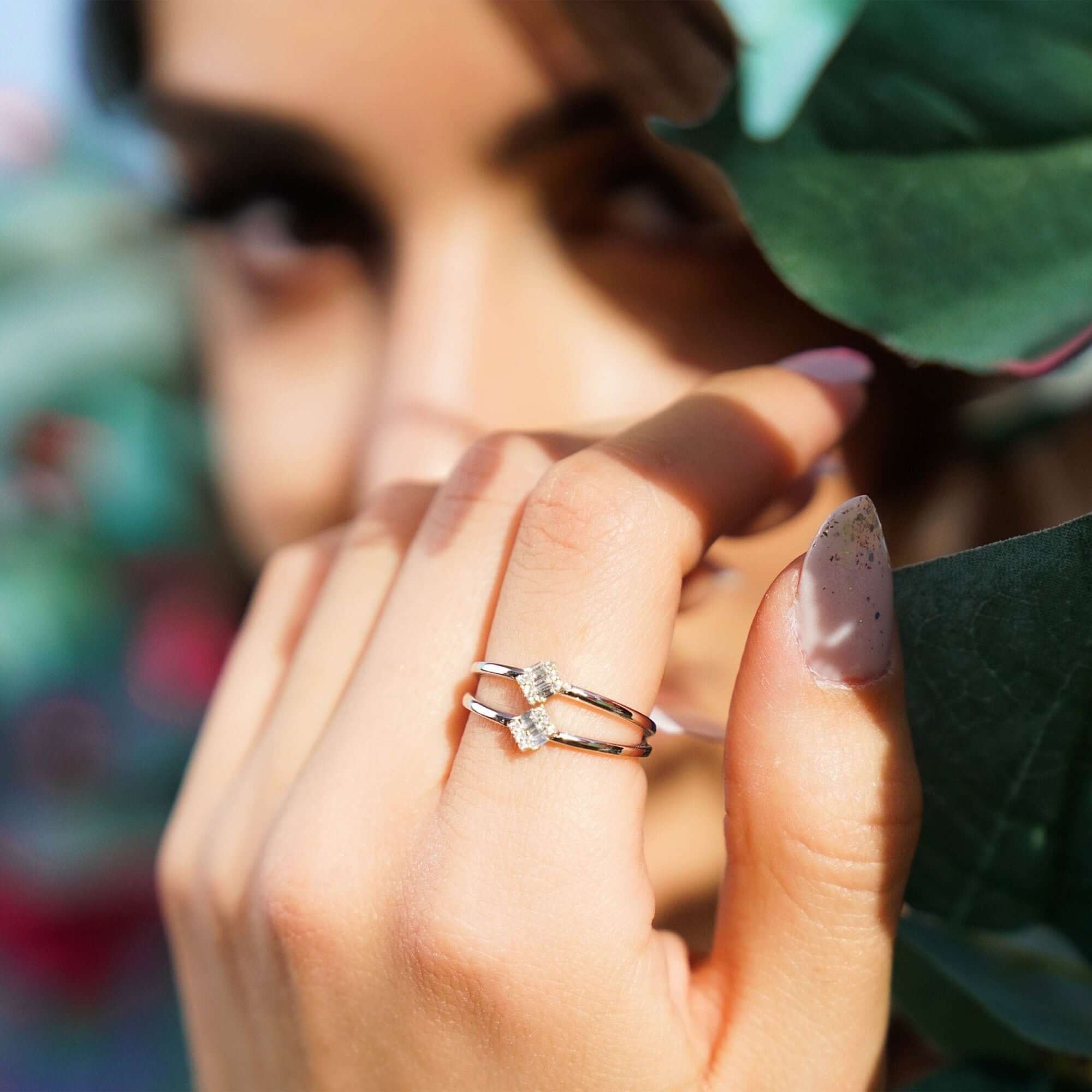 Çift Baget Pırlanta Yüzük