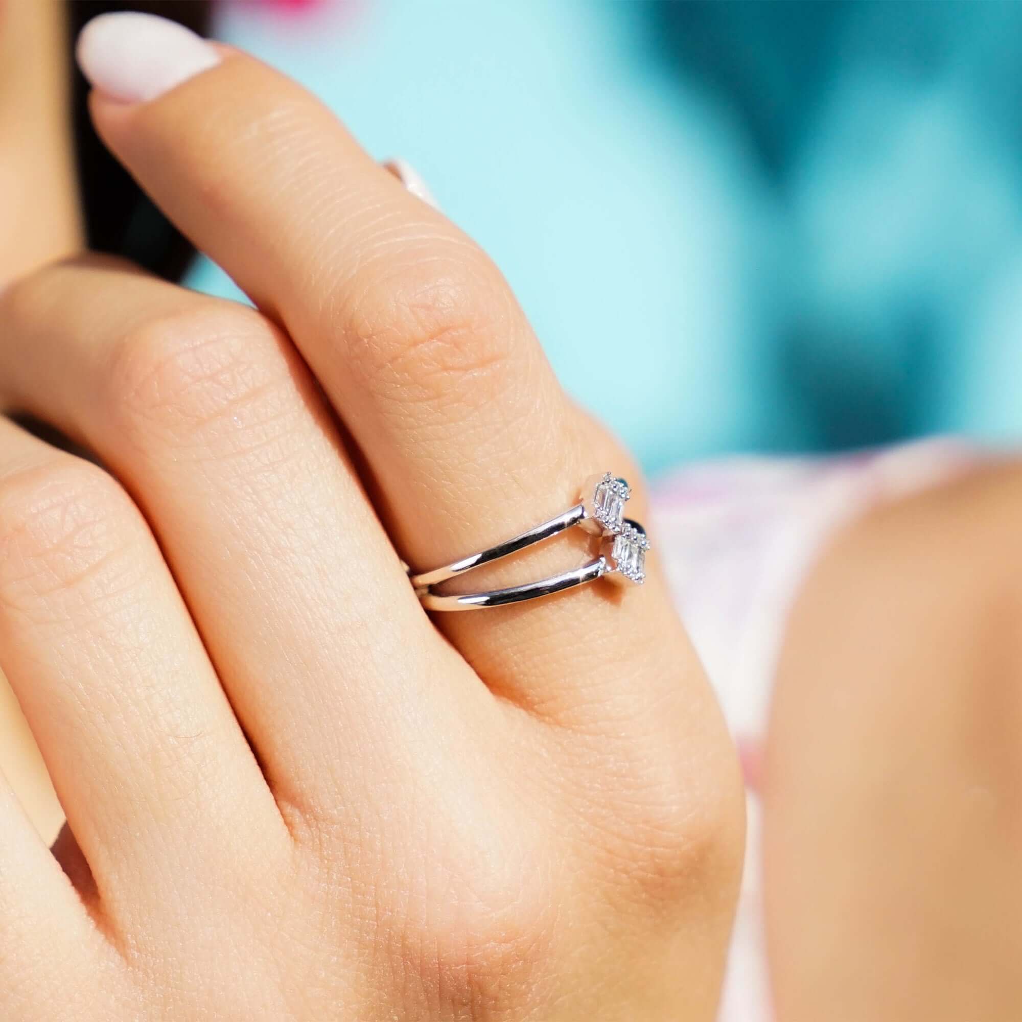 Çift Baget Pırlanta Yüzük